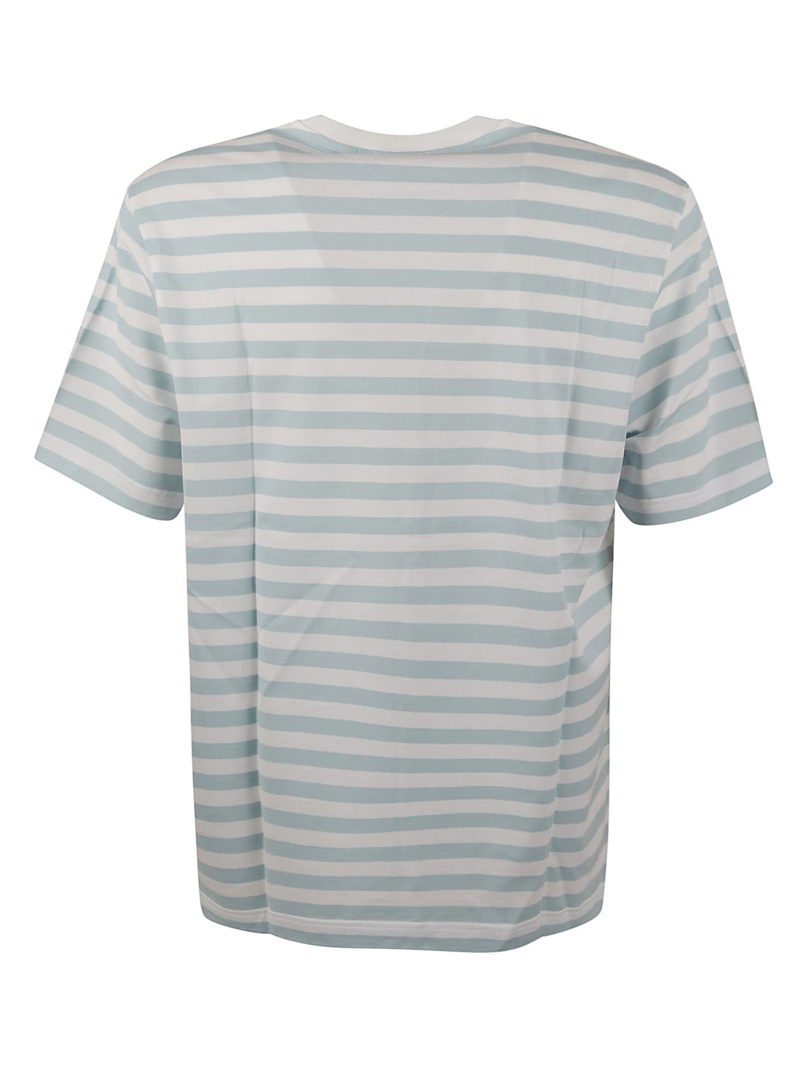 Shop Versace Striped T-shirt In White/pale Blue
