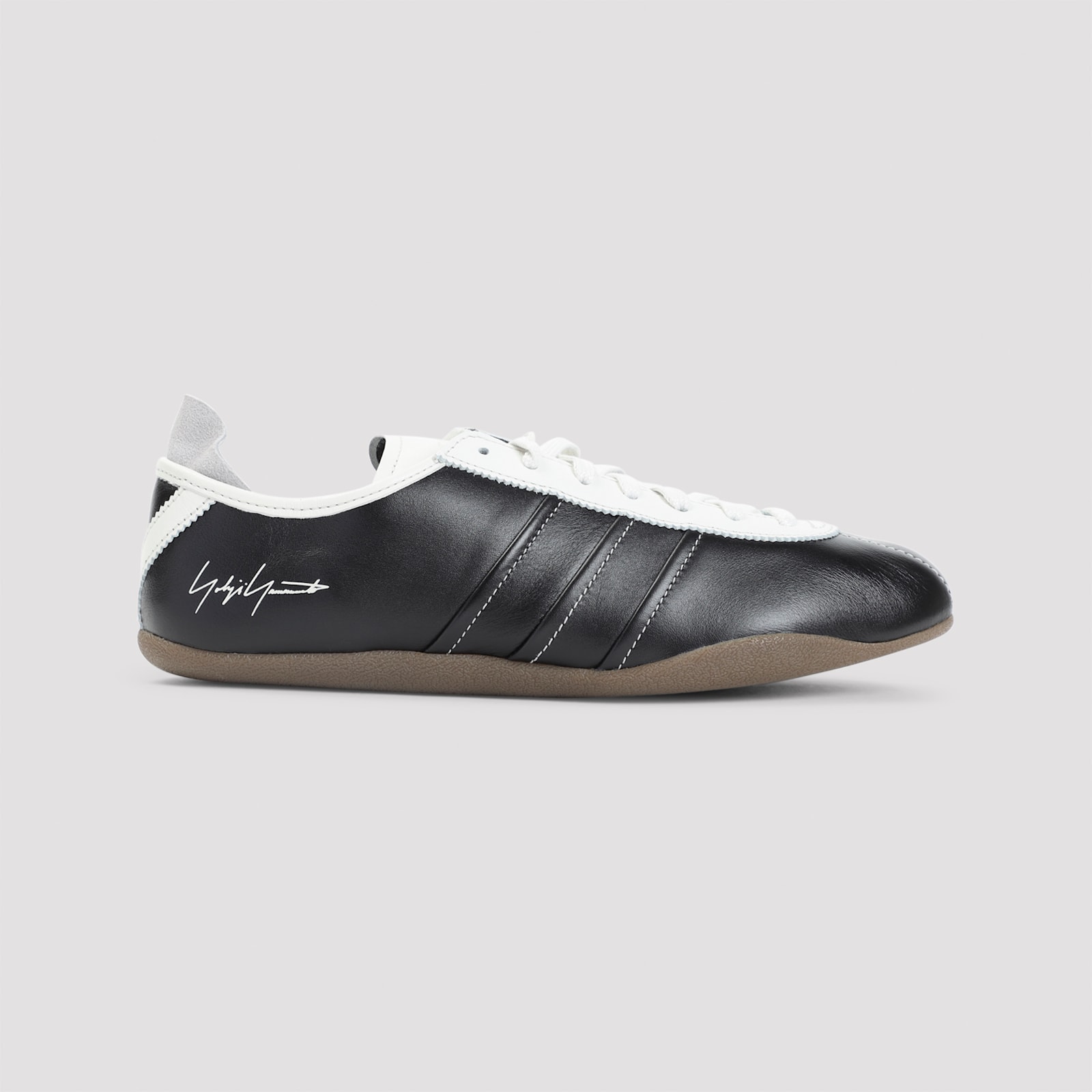Y-3 Debossed Leather Tokyo Sneakers With Lace-up Closure In Black