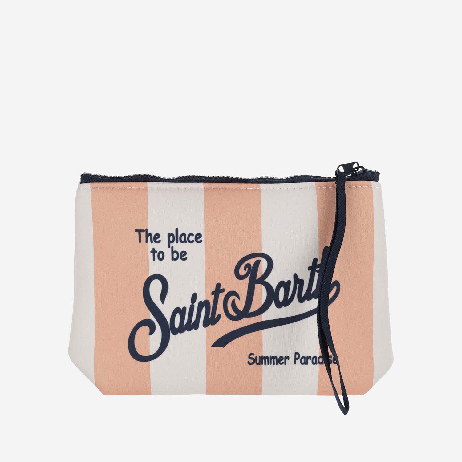 Shop Mc2 Saint Barth Scuba Clutch Bag With Striped Pattern In Fantasia