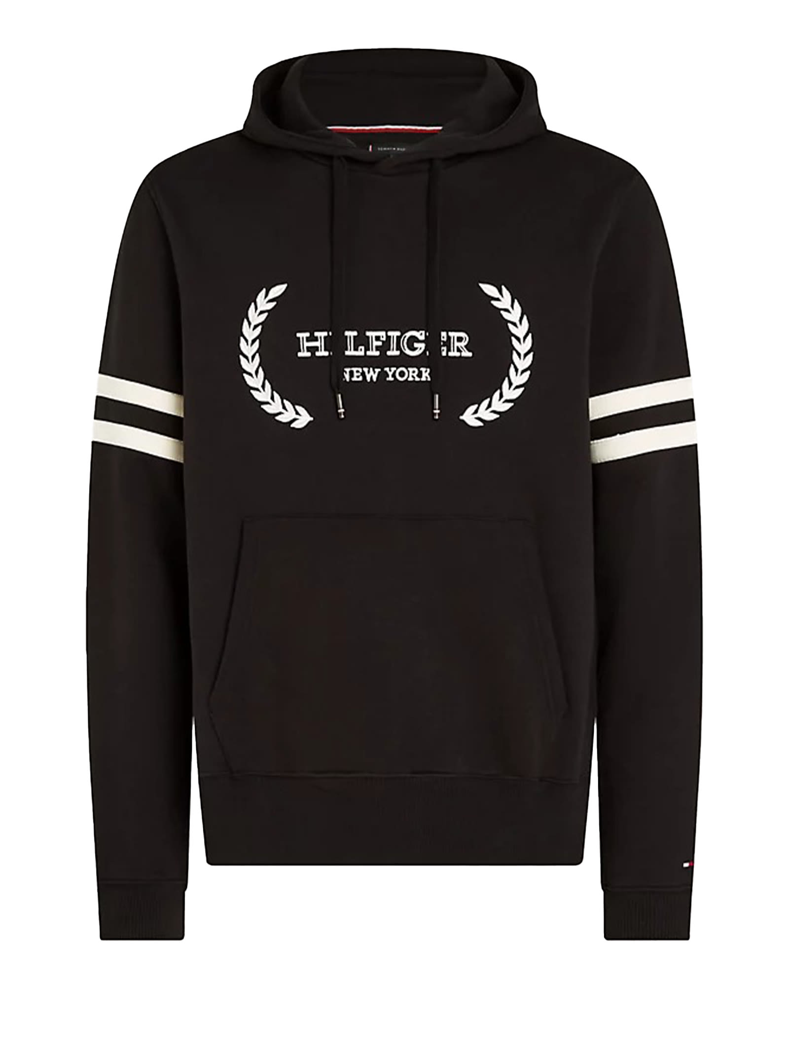 Shop Tommy Hilfiger Monotype Hooded Sweatshirt In Black