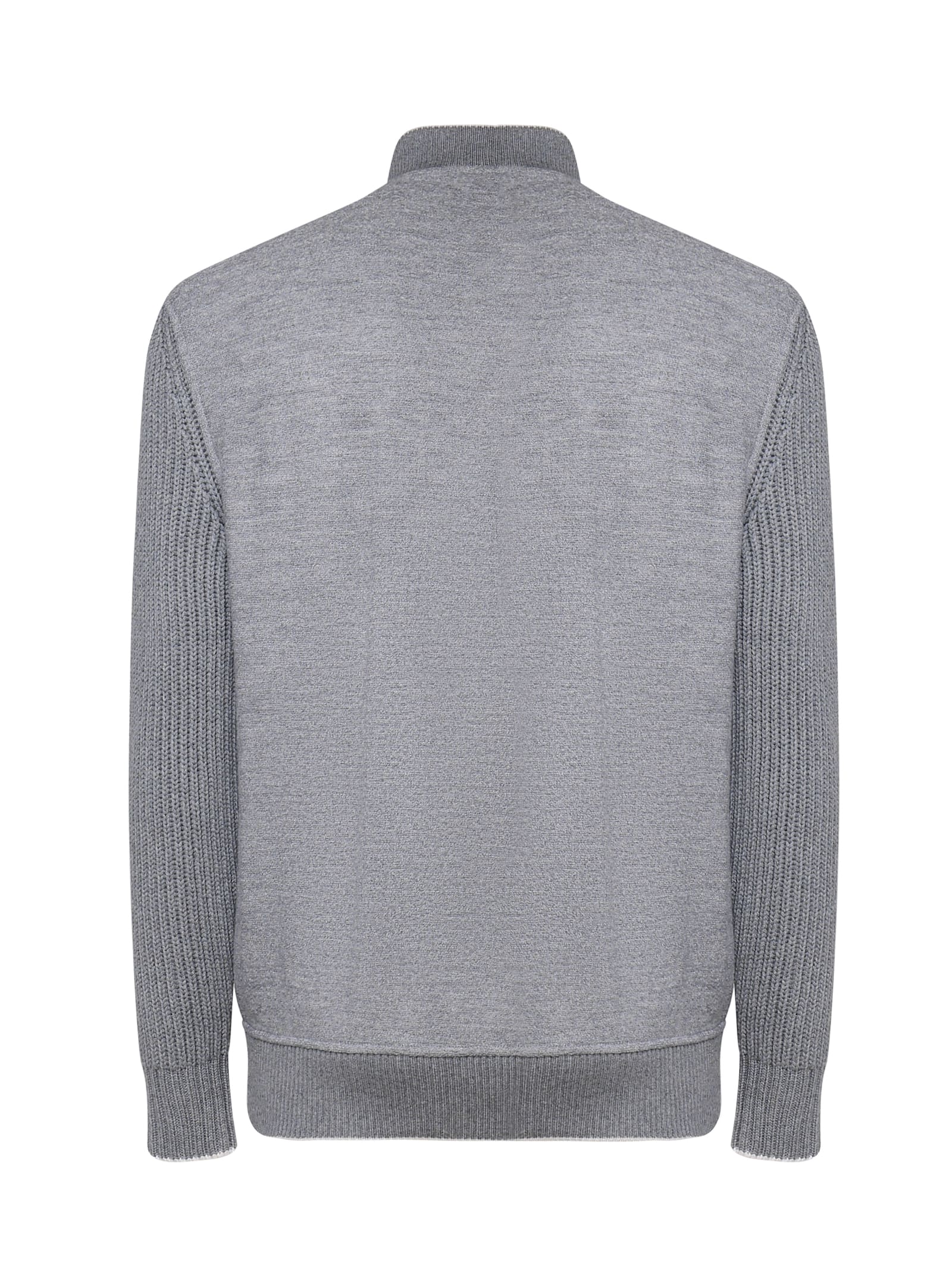 Shop Eleventy Bicolor Jacket In Grigio Chiaro Melange, Grigio