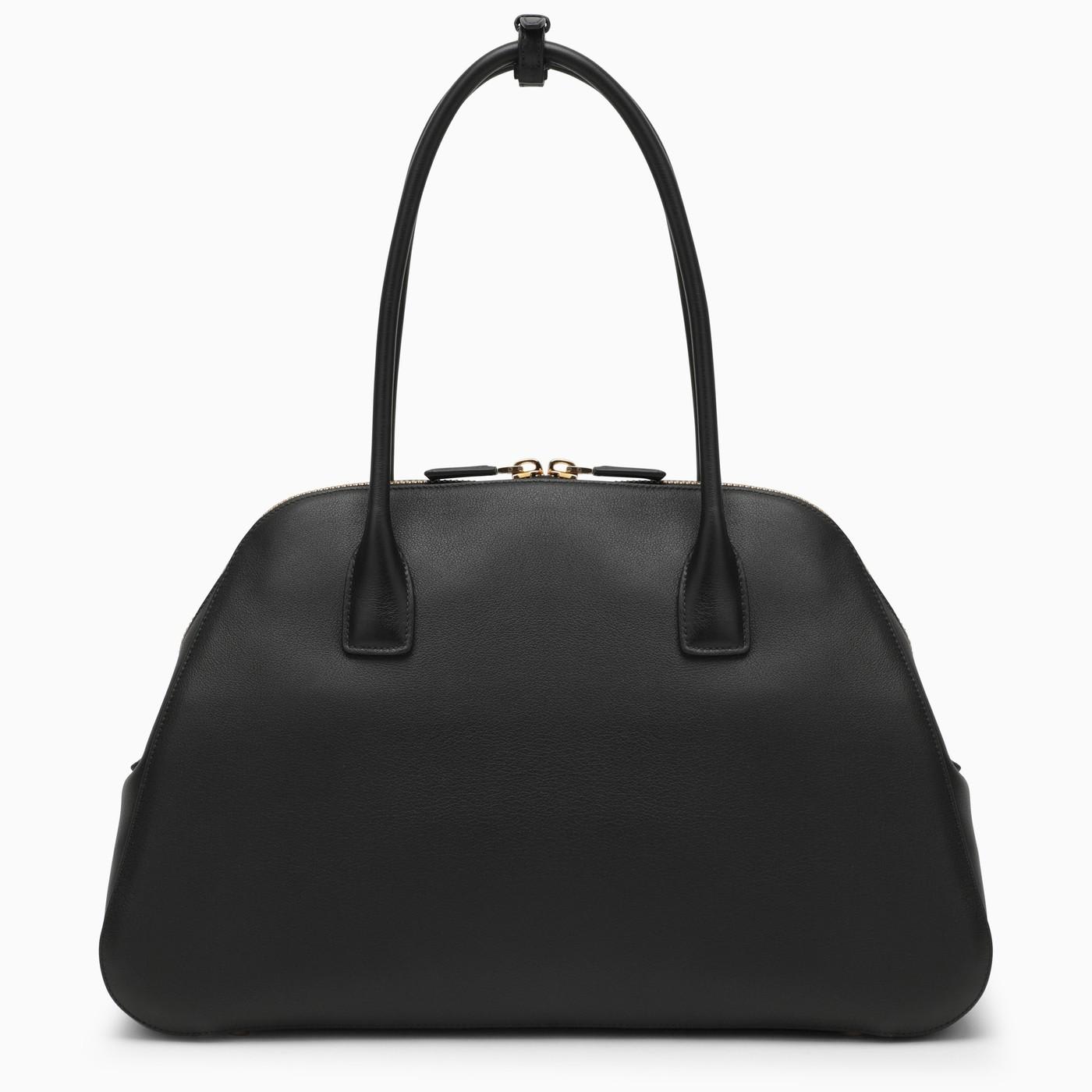 Shop Prada Large Black Leather Shopping Bag In Nero