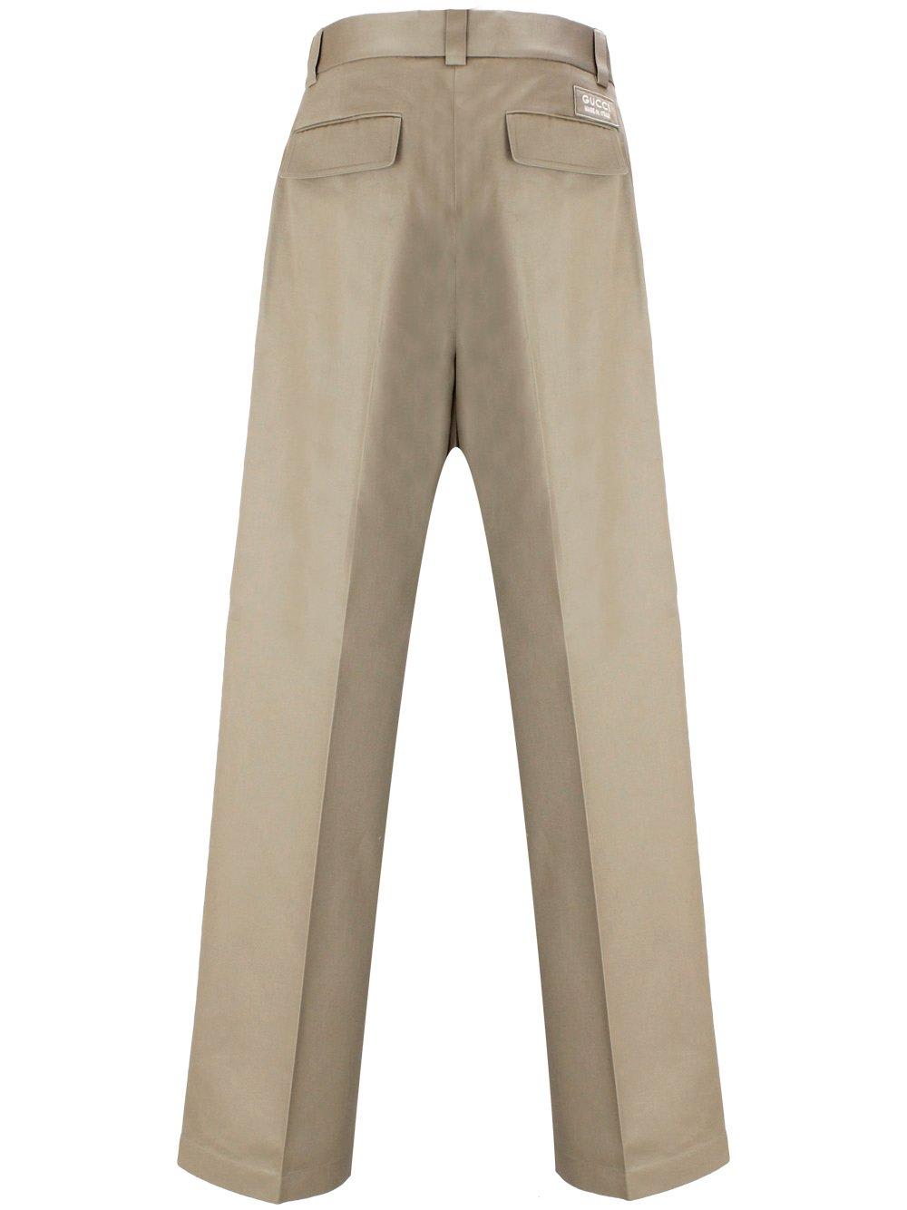 Shop Gucci Wide-leg Cargo Trousers In Cereal