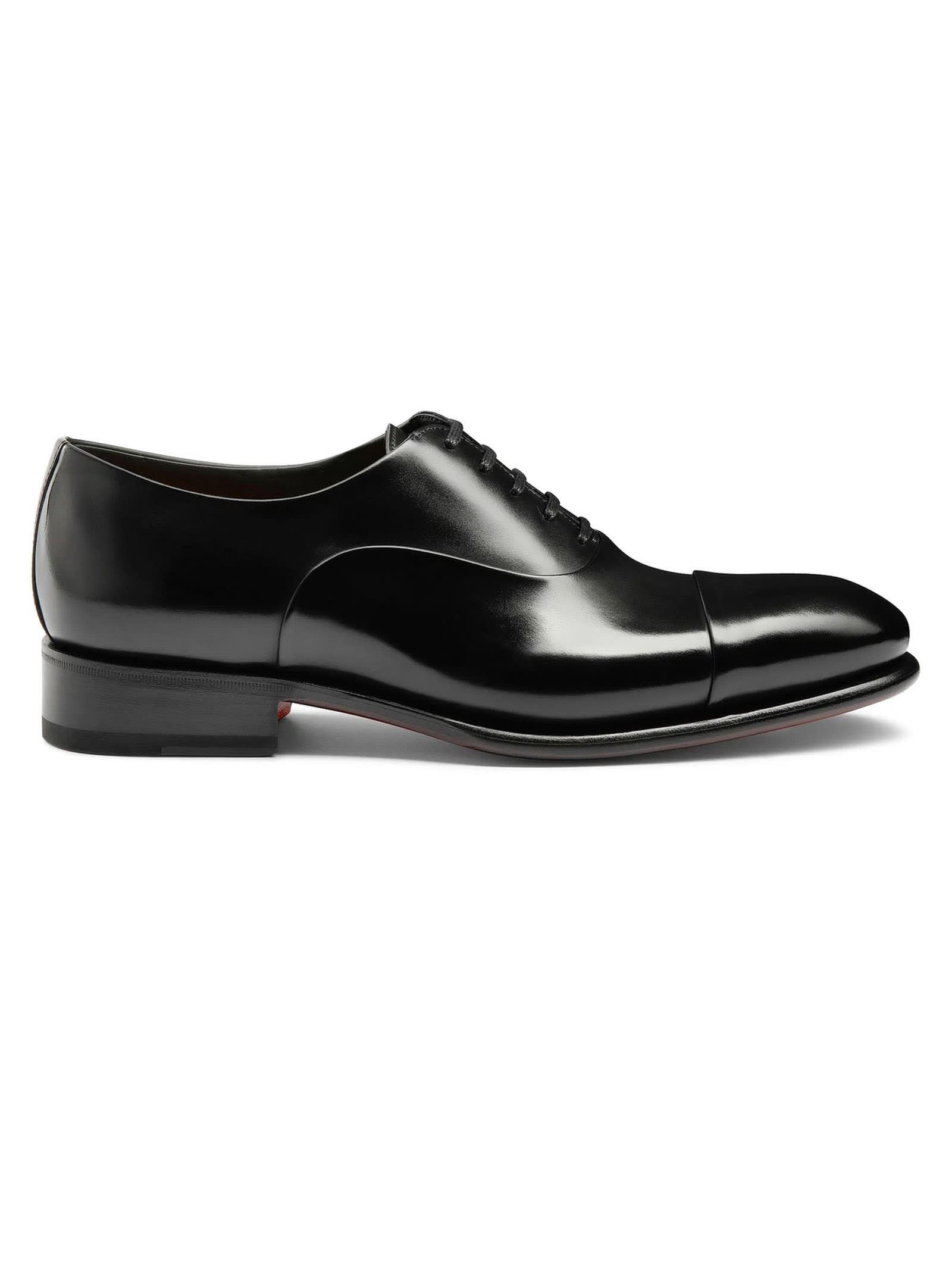 Black Polished Leather Oxford Shoe