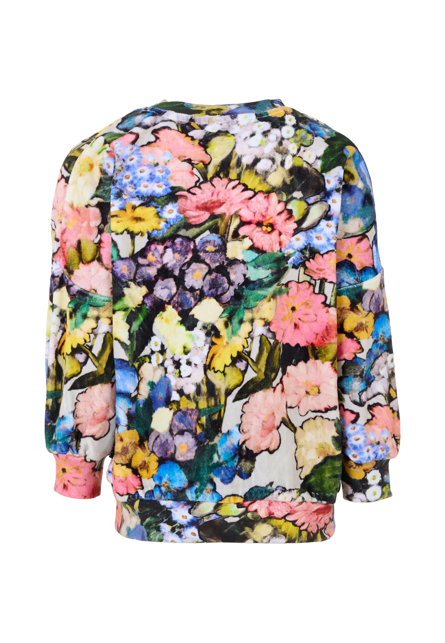 Molo Multicolor Sweatshirt For Girl With Flowers In Multi