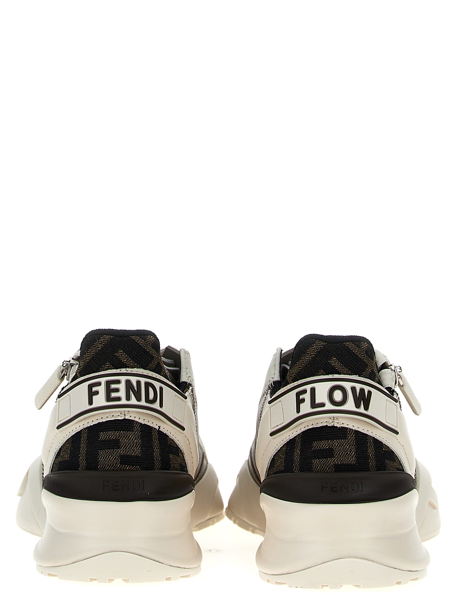 Shop Fendi Flow Sneakers In Beige