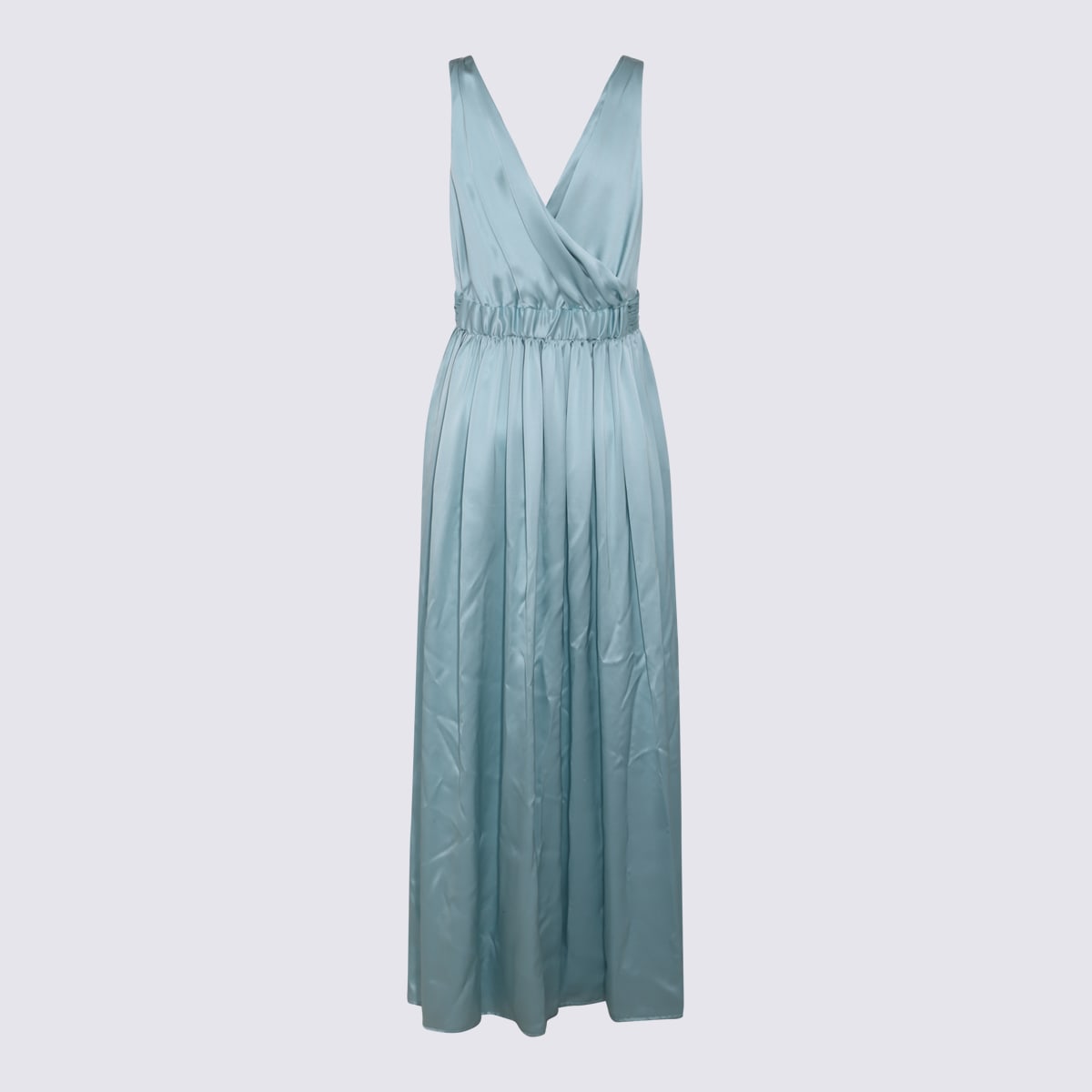 Crida Milano Light Blue Silk Bellaria Long Dress