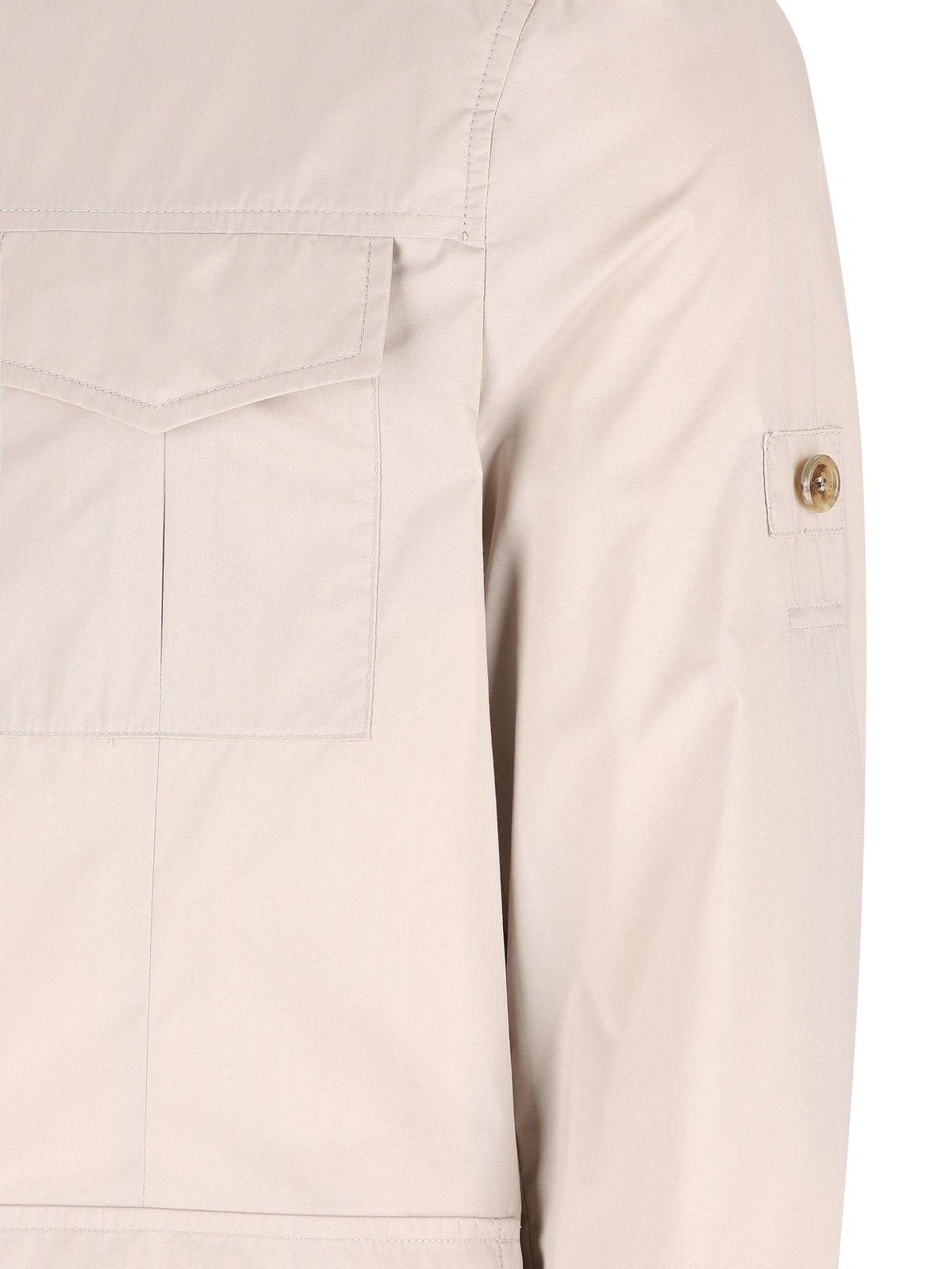 Brunello Cucinelli Multi-pocket Buttoned Jacket In Beige Freddo