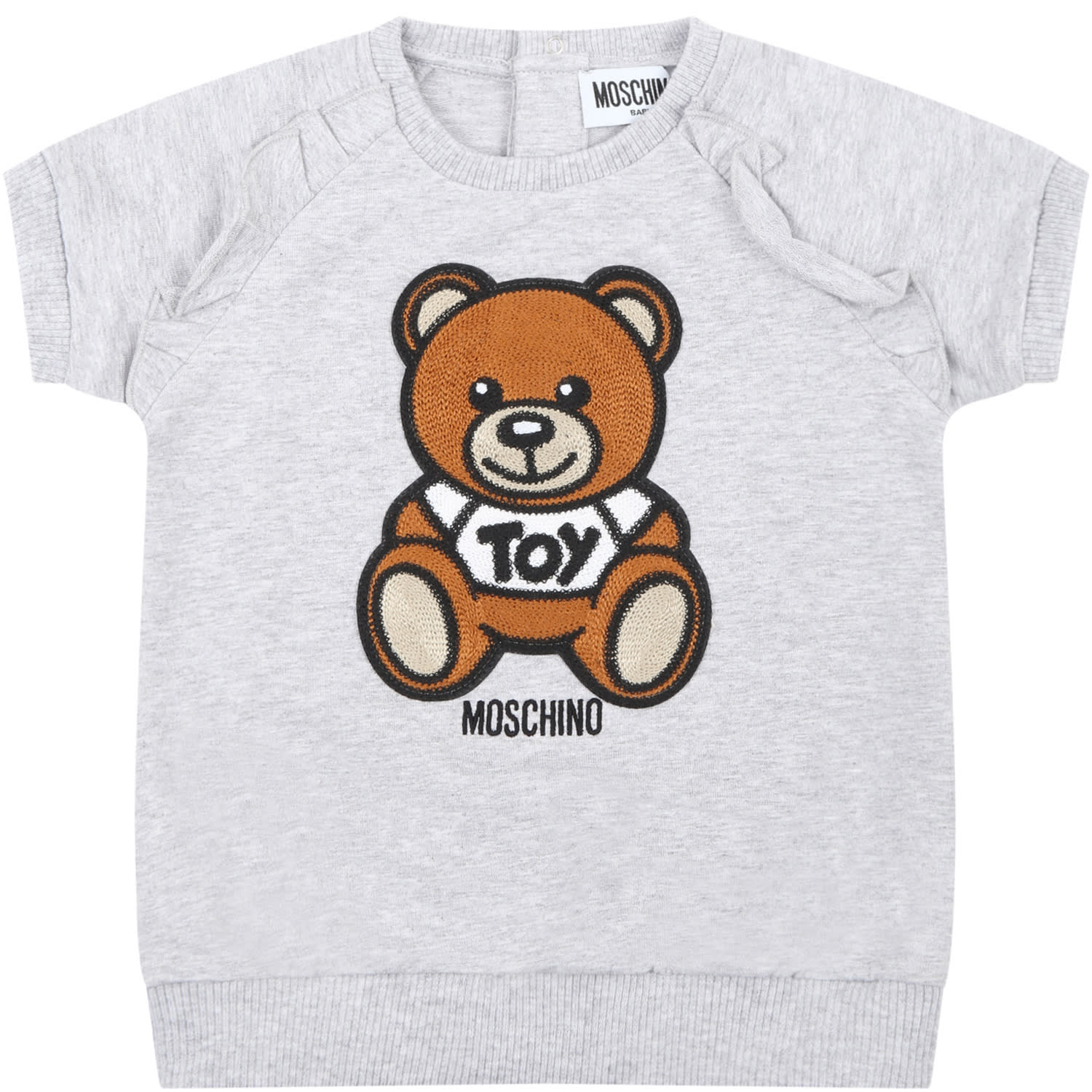 Moschino Grey Dress For Babygirl With Teddy Bear