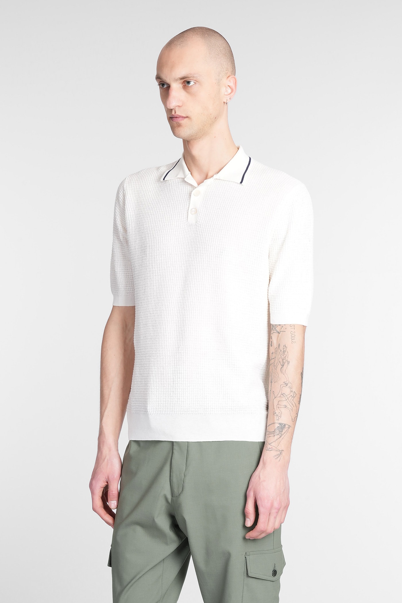 Ballantyne Polo In Beige Cotton In Beige