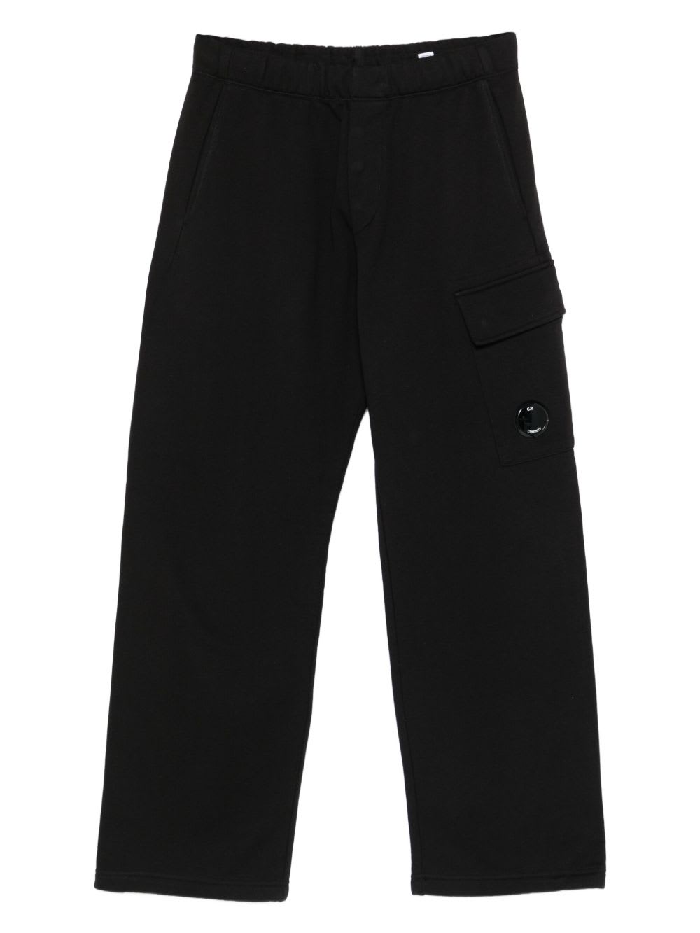 C.p. Company Black Linen And Cotton Blend Utility Trousers In Animal Print