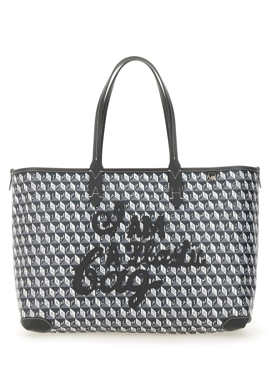 Shop Anya Hindmarch I Am A Plastic Bag Tote Bag Small In Grey