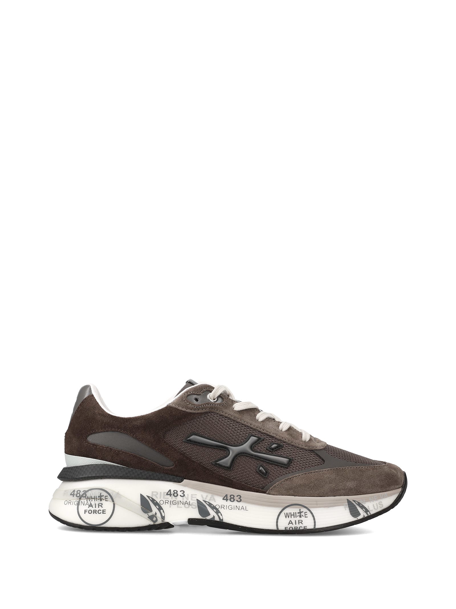 Shop Premiata Sneaker Moerun 6446 Dark Brown Men In Moro Grigio