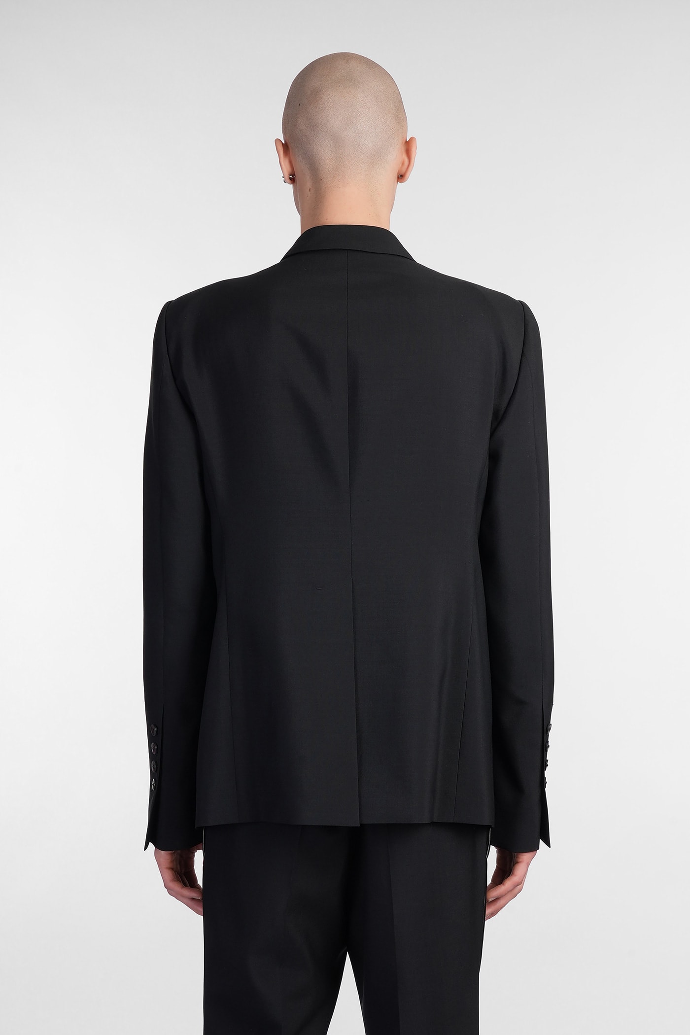 Sapio N 4 Blazer In Black Wool In Black