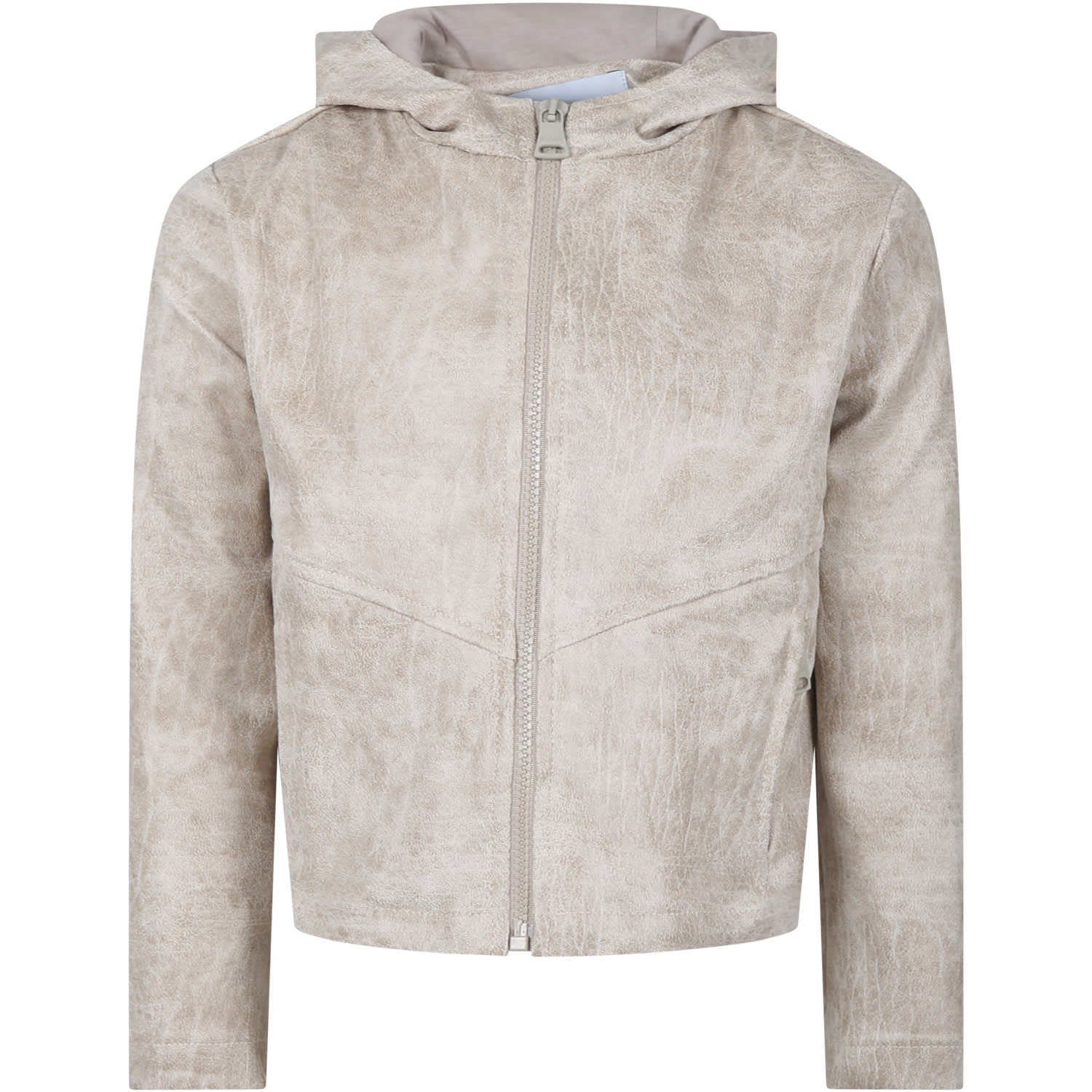 Shop Msgm Beige Jacket For Boy In Crema
