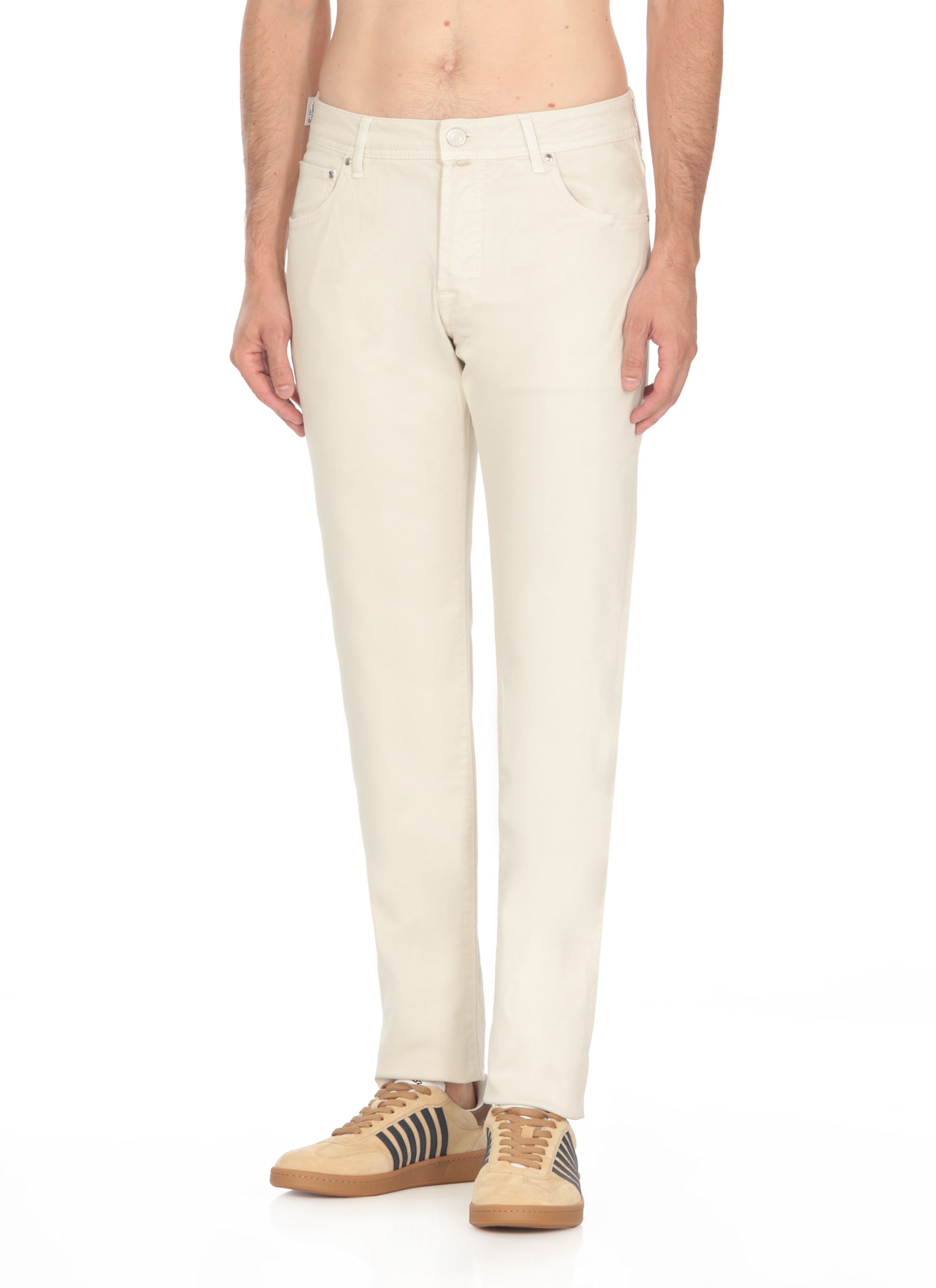 Shop Jacob Cohen Nick Slim Jeans In Ivory