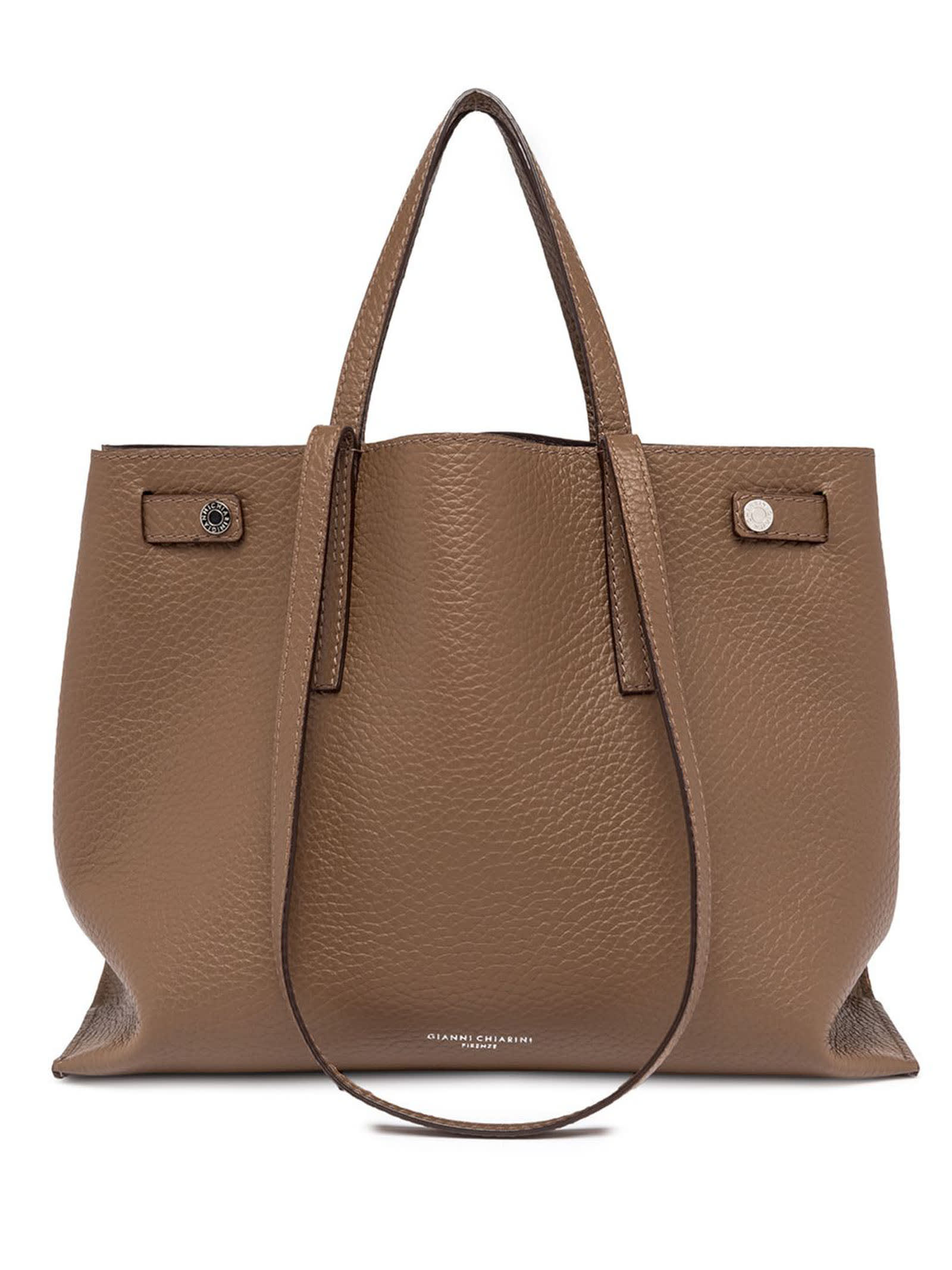 Altea Brown Double Grain Leather Maxi Bag