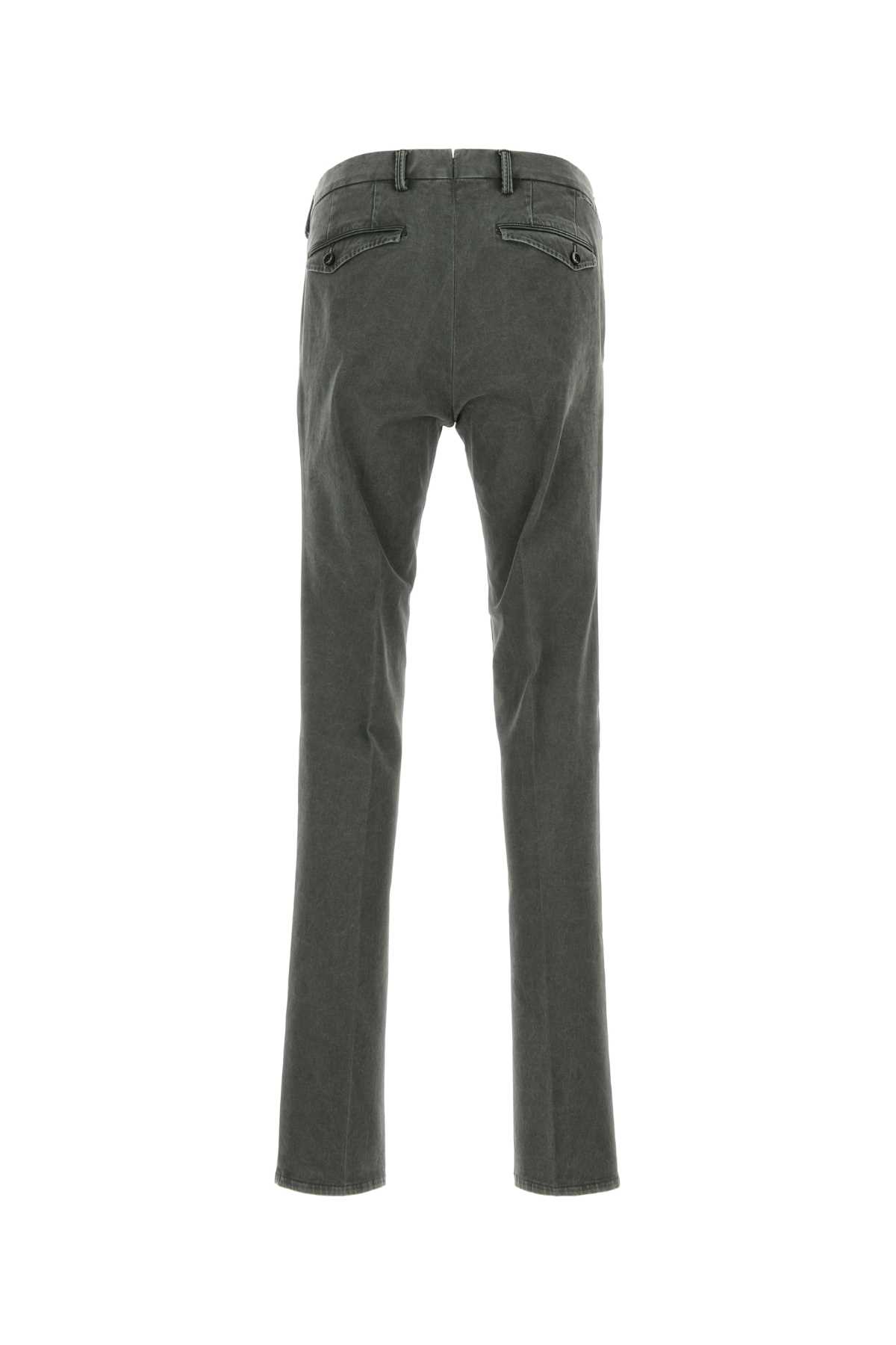 Shop Pt Torino Dark Green Stretch Cotton Pant In Salvia