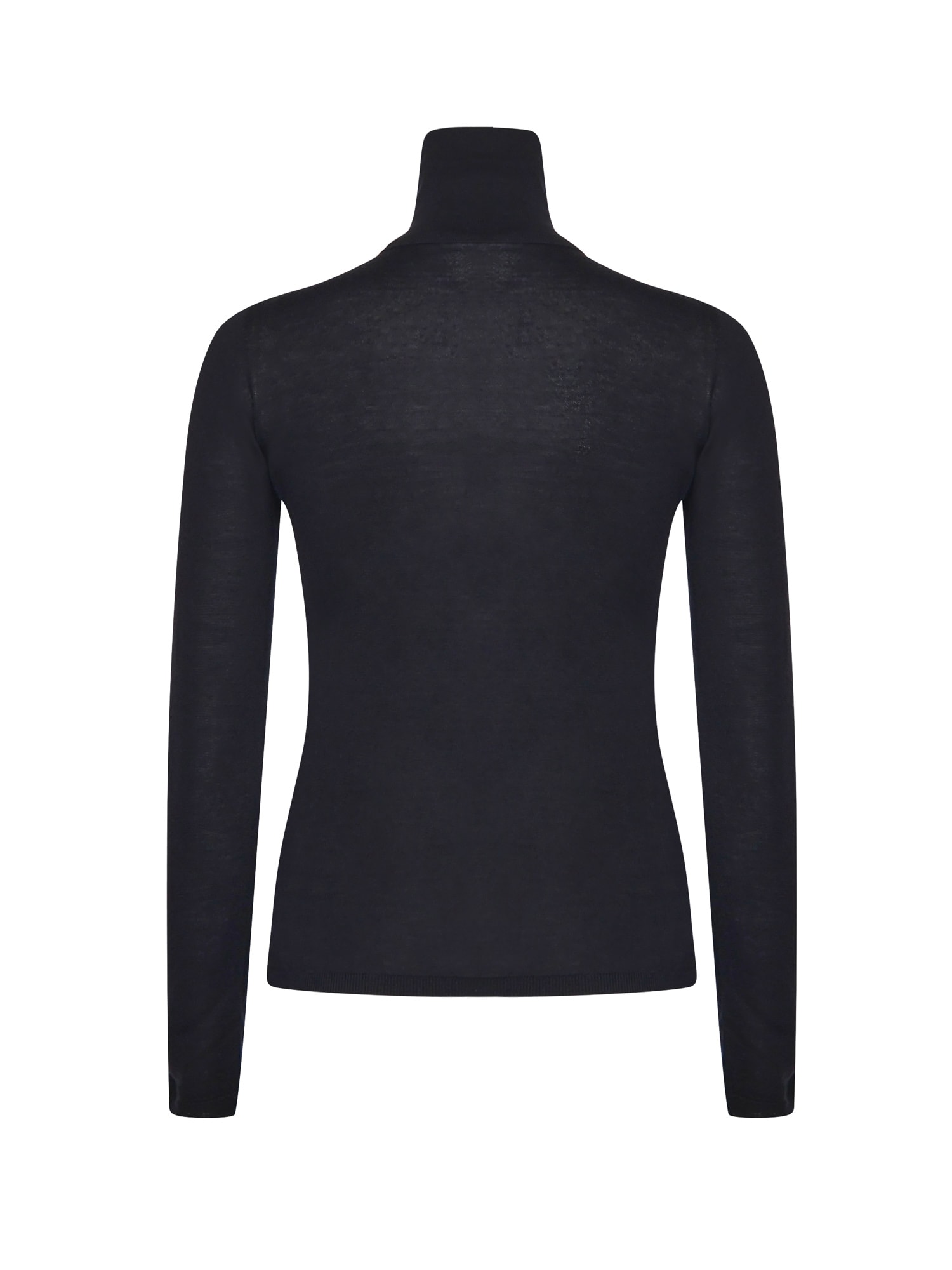 Max Mara Wool Turtleneck In Black