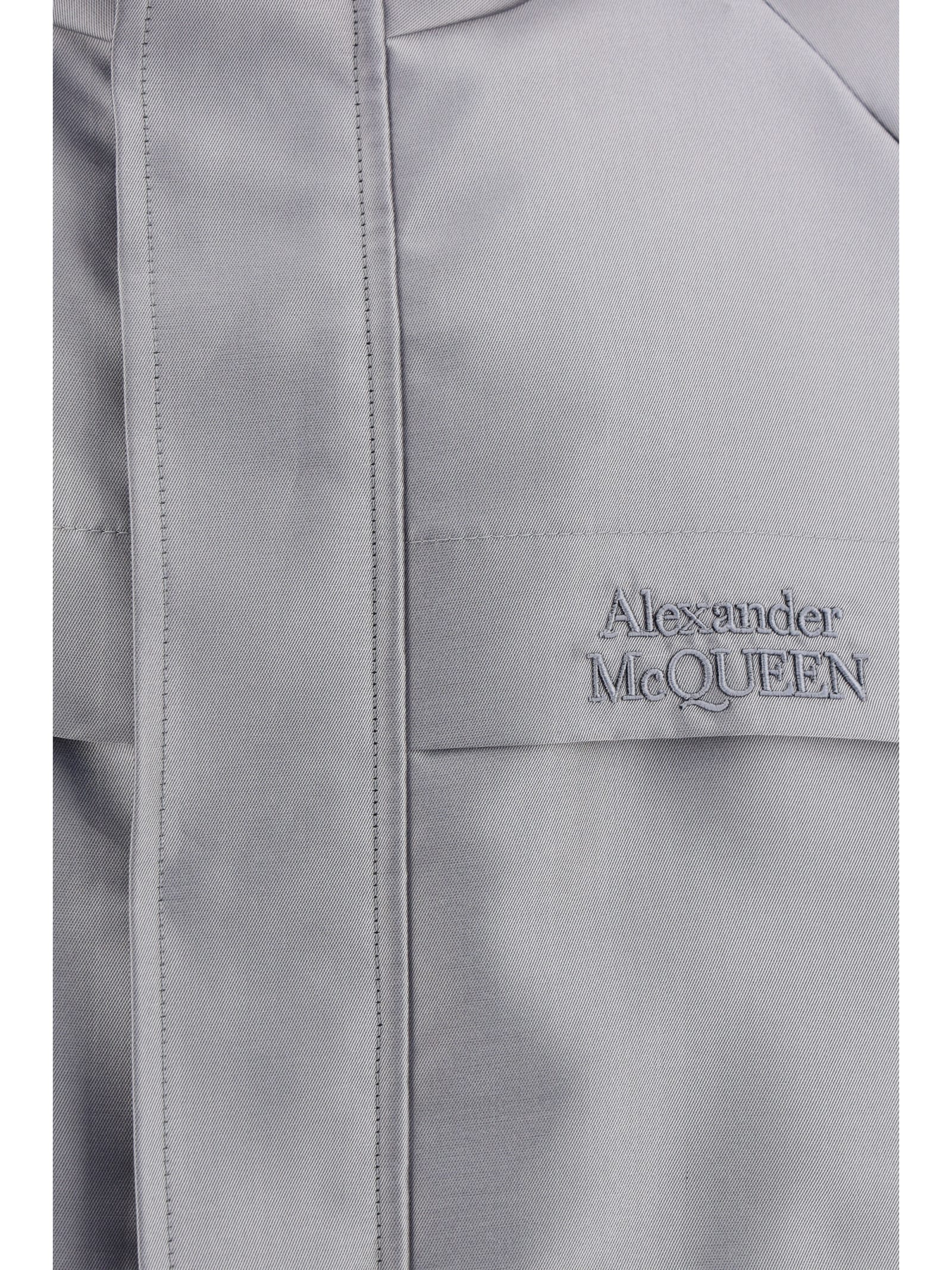 Alexander Mcqueen Windbreaker Jacket In Steel