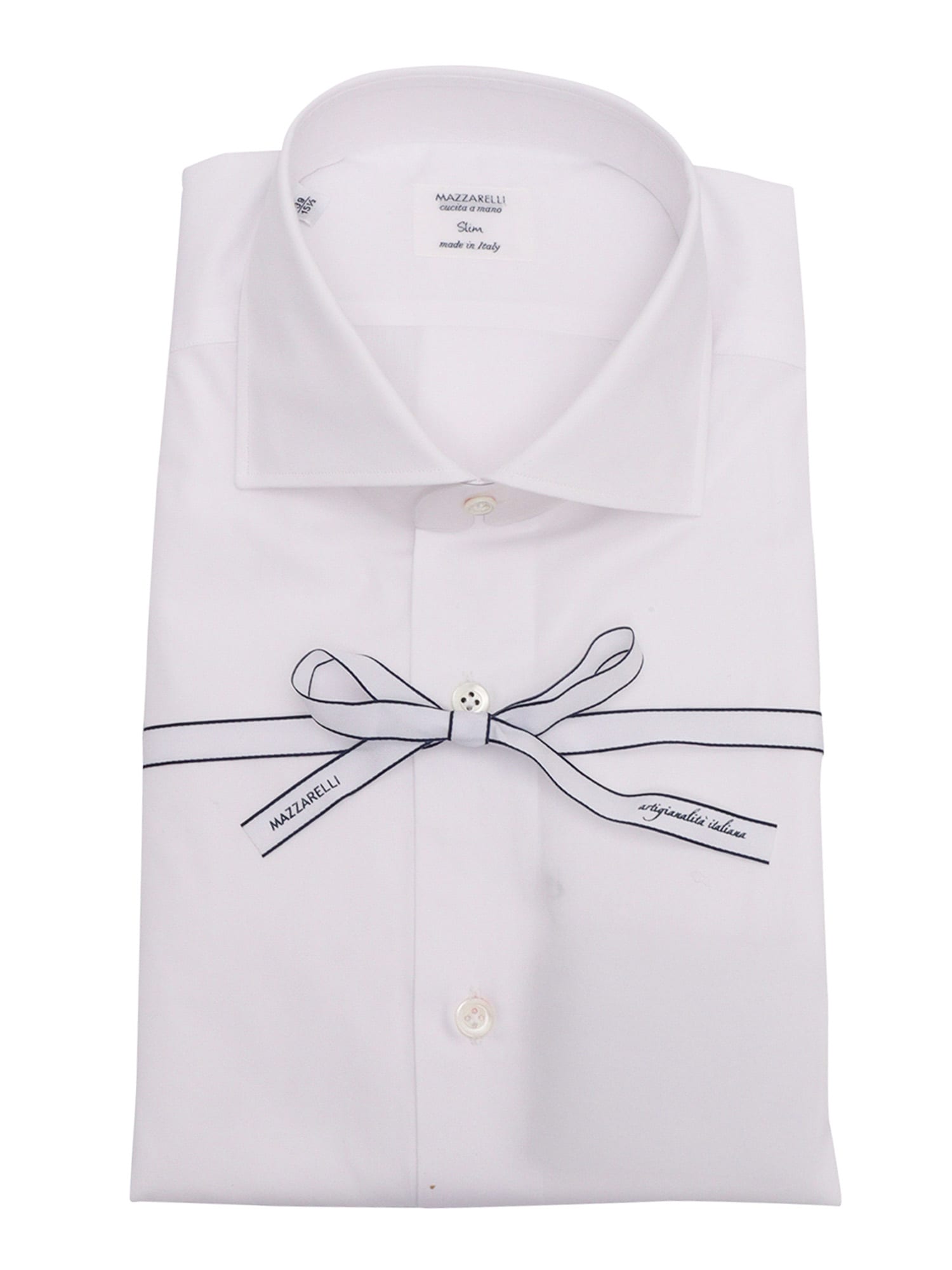 White Cotton Slim Fit Shirt