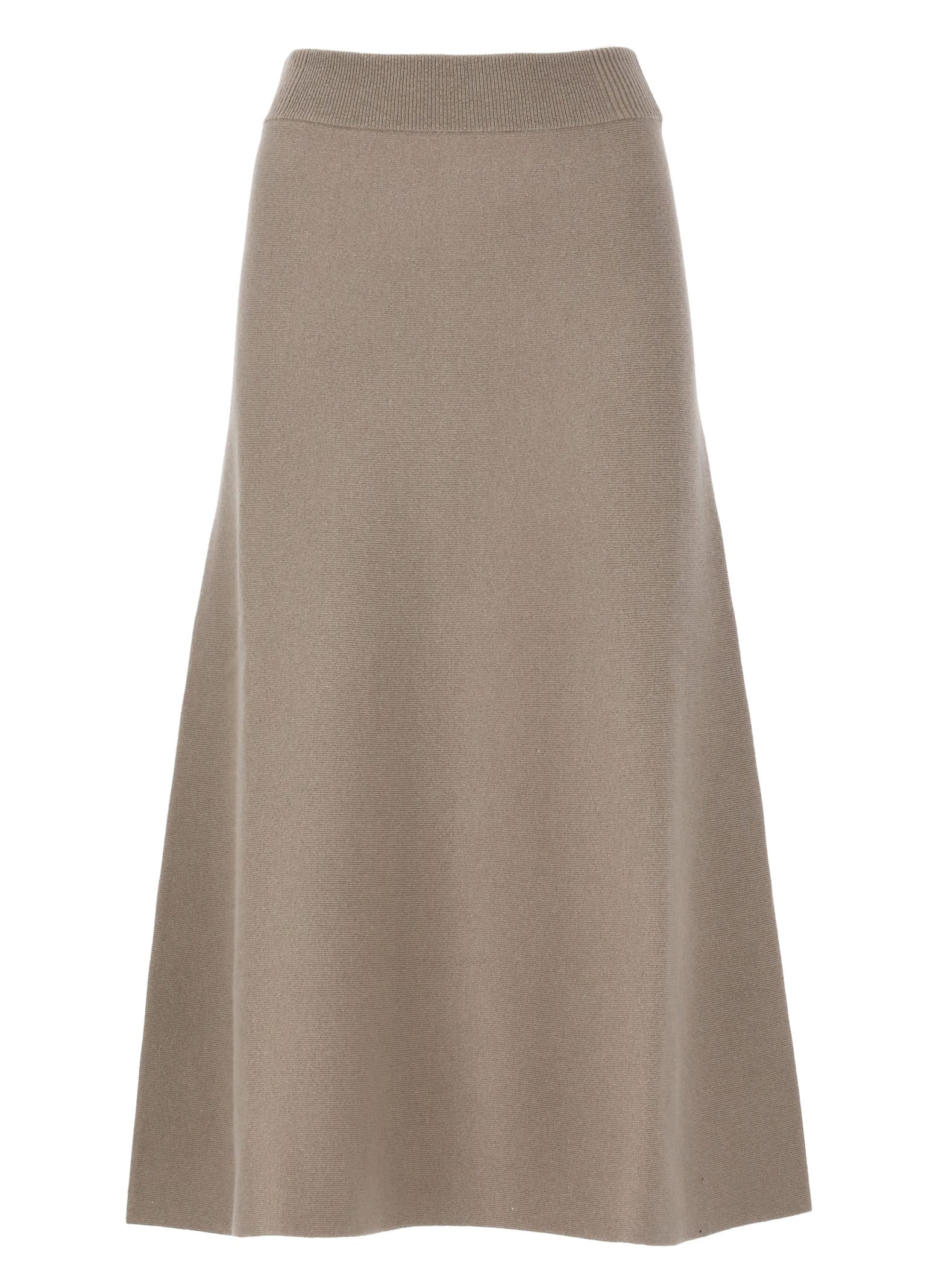 Beige Wool Blend Skirt