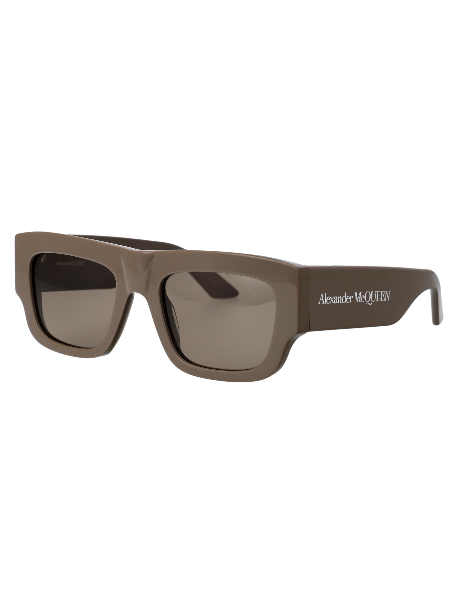 Alexander Mcqueen Am0449s Sunglasses In 003 Brown Brown Brown