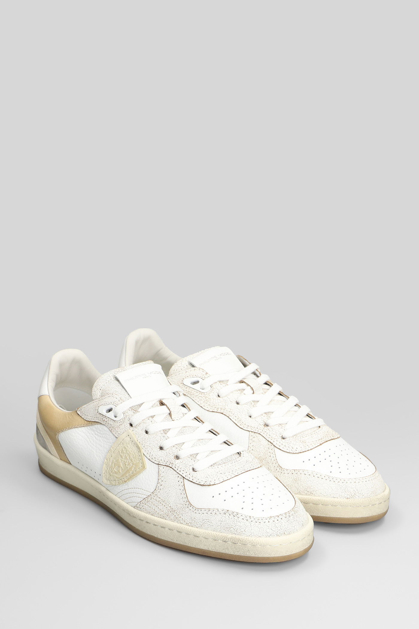 Philippe Model Pgal Low Sneakers In White Leather In White