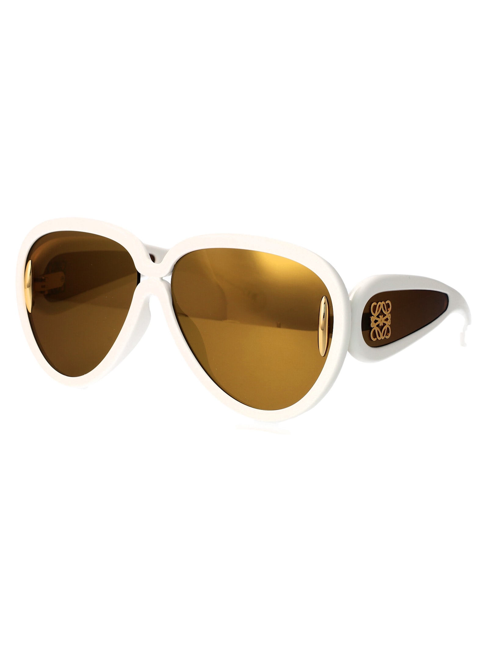 Shop Loewe Anagram Sunglasses In White Orange