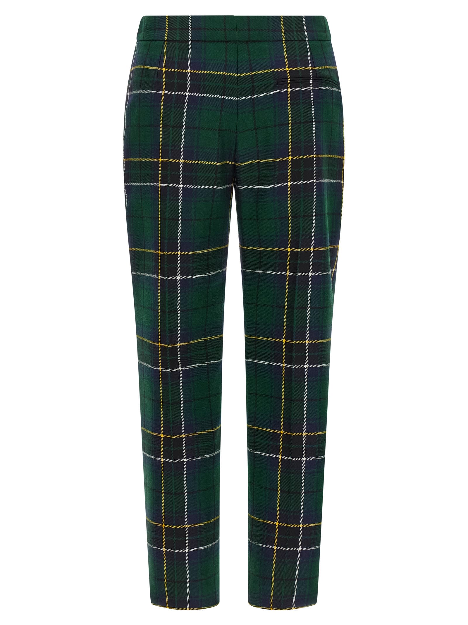Alexander Mcqueen Wool Tartan Cigarette Trousers In Green