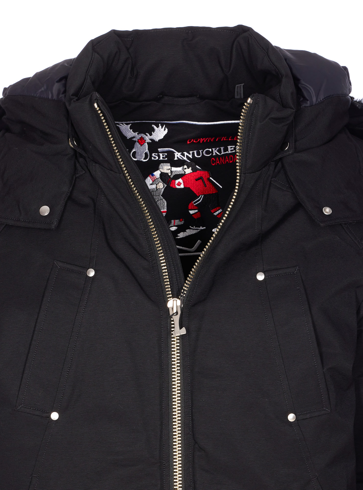 Moose Knuckles Ballistic Down Jacket In Black