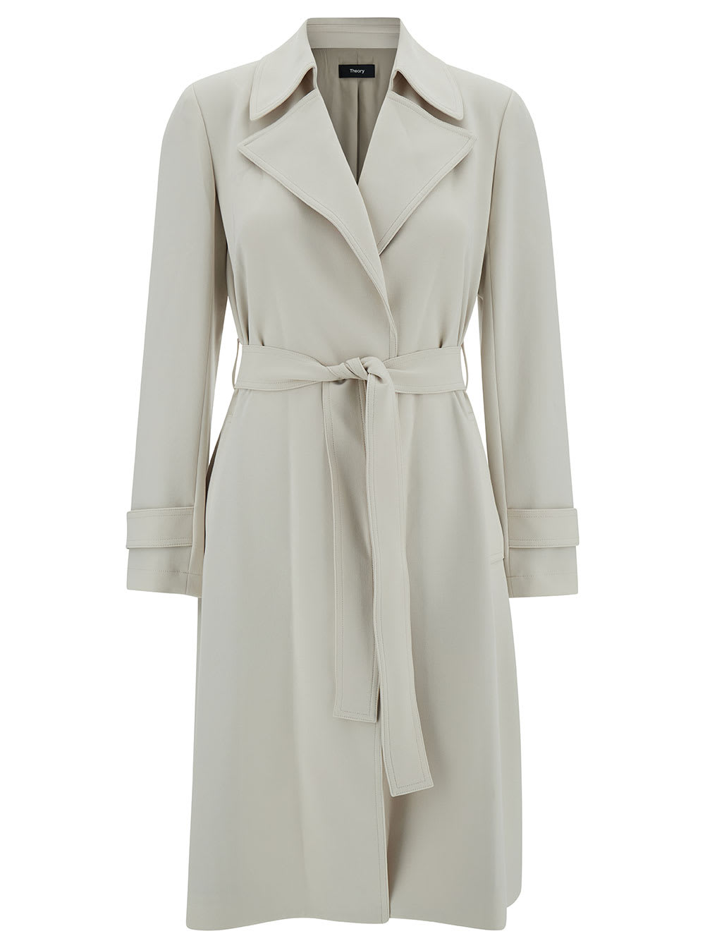 Off-white Trench Coat With Revers Collar In Triacetate Blend Woman