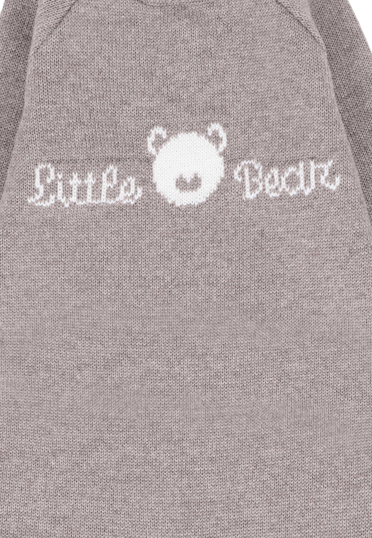 Little Bear Taupe Jumpsuit For Babykids With Logo In Brown