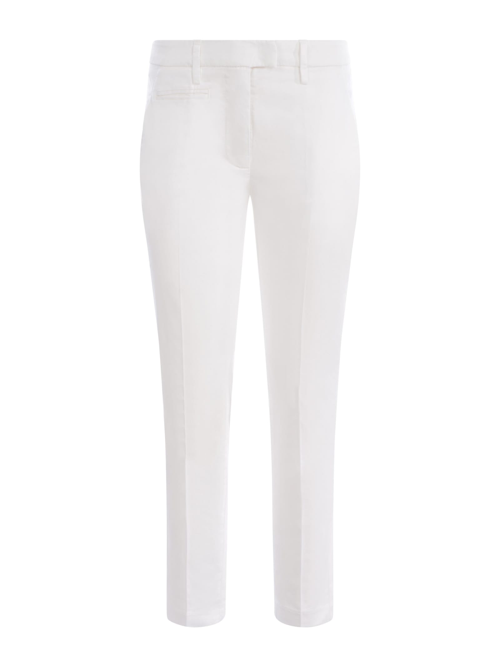 Shop Dondup Trousers  Perfect In Stretch Cotton In Bianco