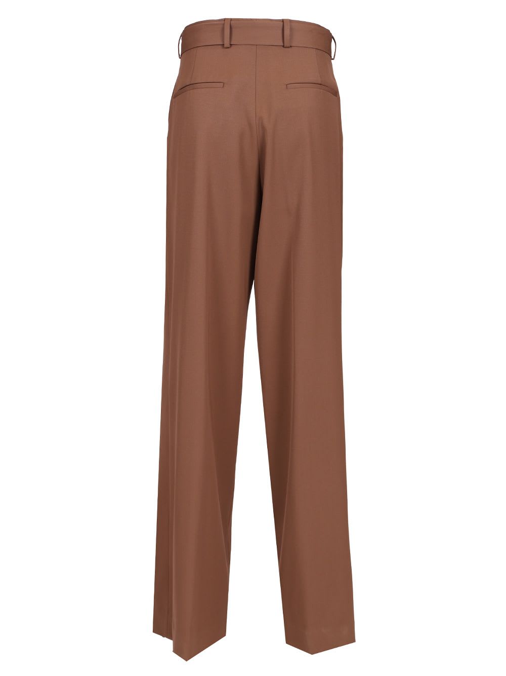Dries Van Noten Belted Wool Gabardine Wide-leg Pants In Brown