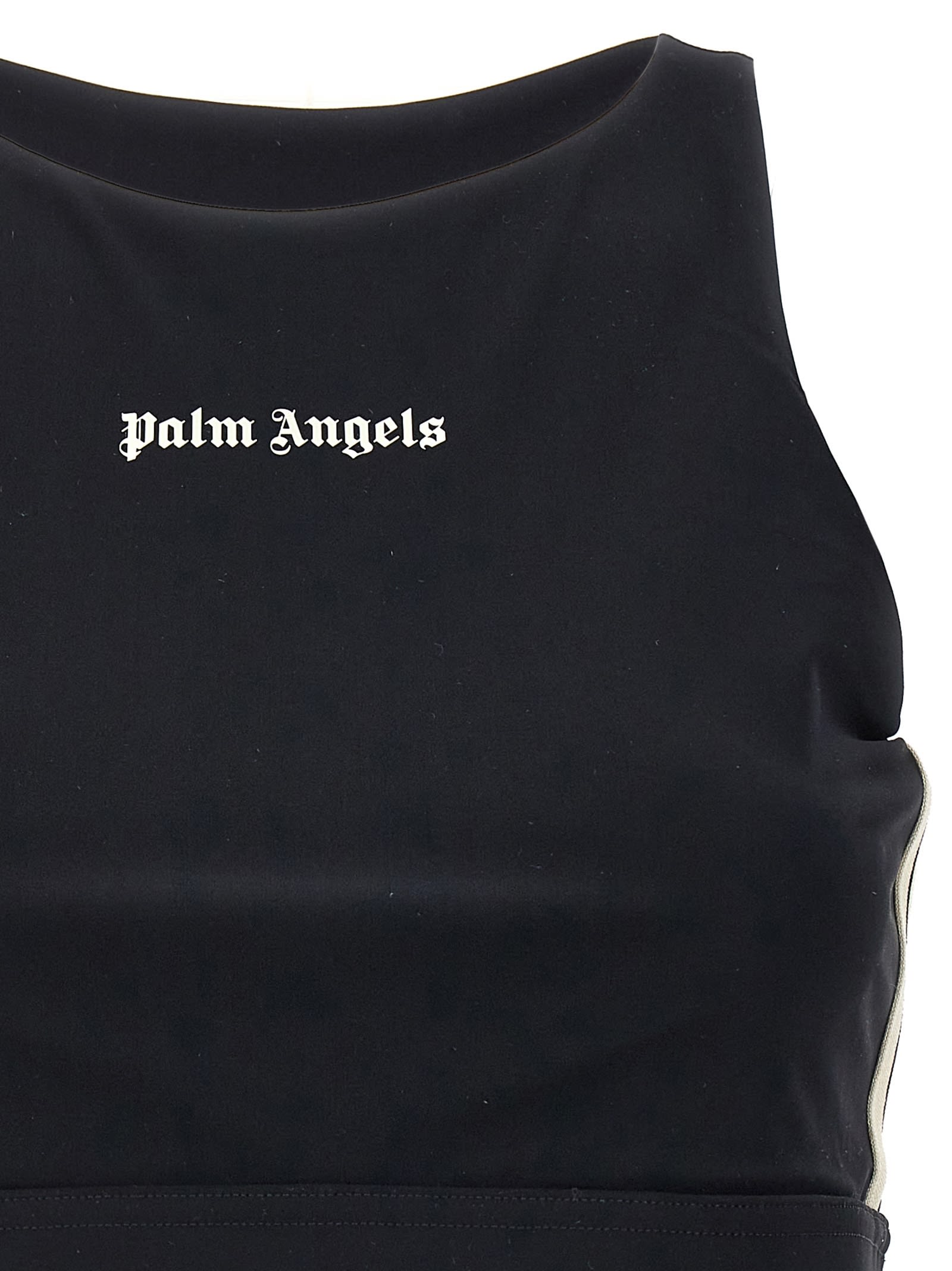 Shop Palm Angels B Track Training Sports Top In Black Off White