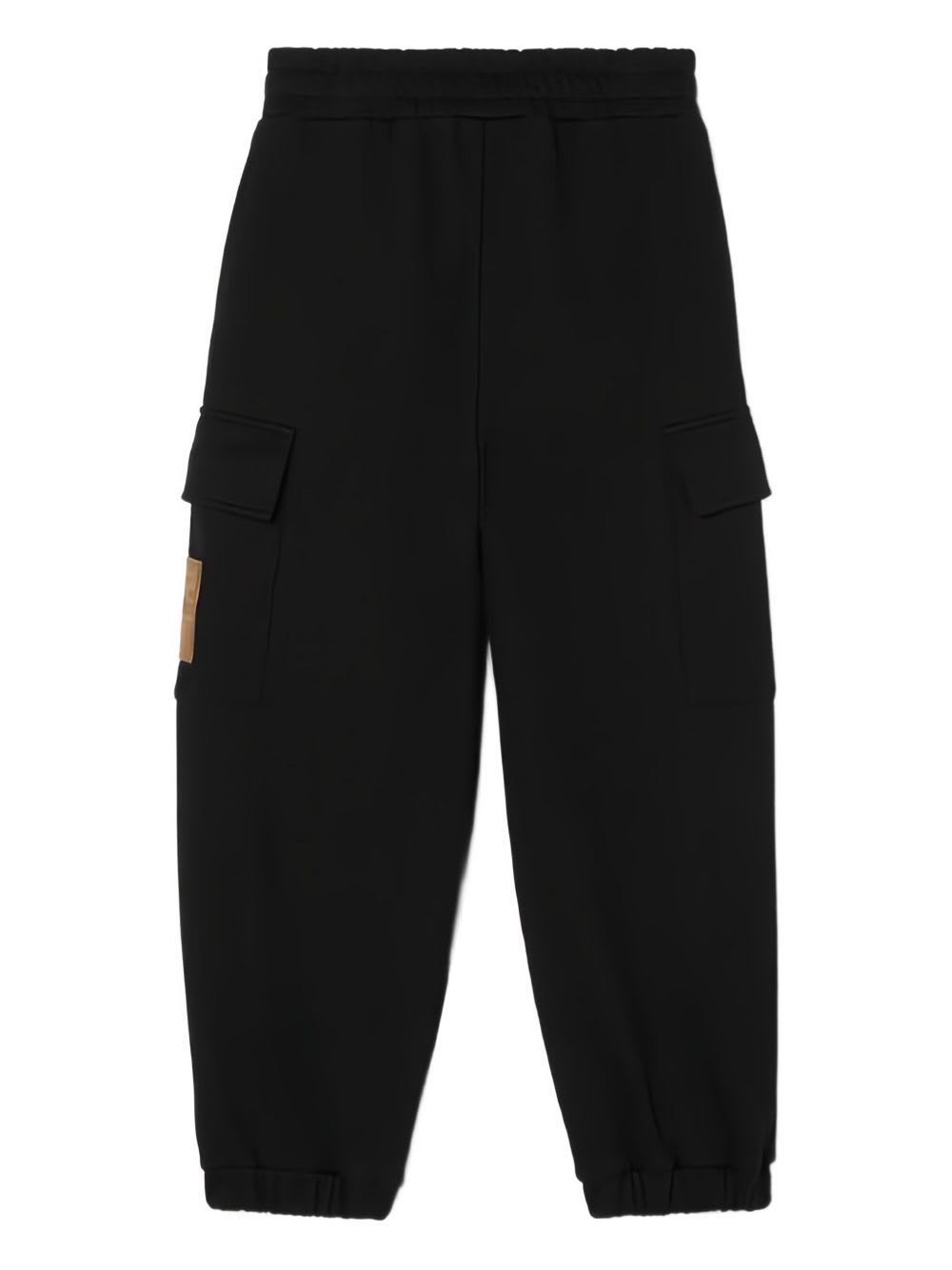 Fendi Kids Black Jogger Pants With Ff Logo In Black