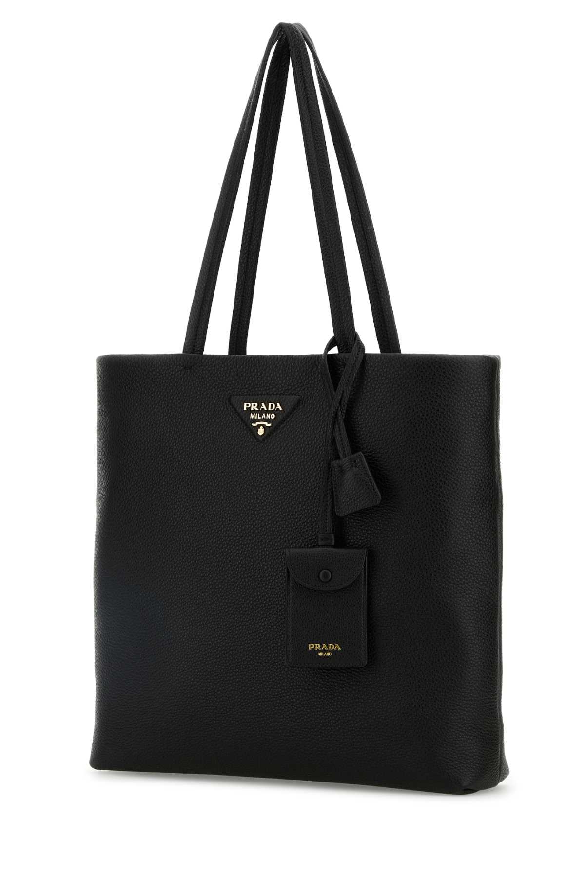 Prada Women's Leather Shopping Bag In Nero