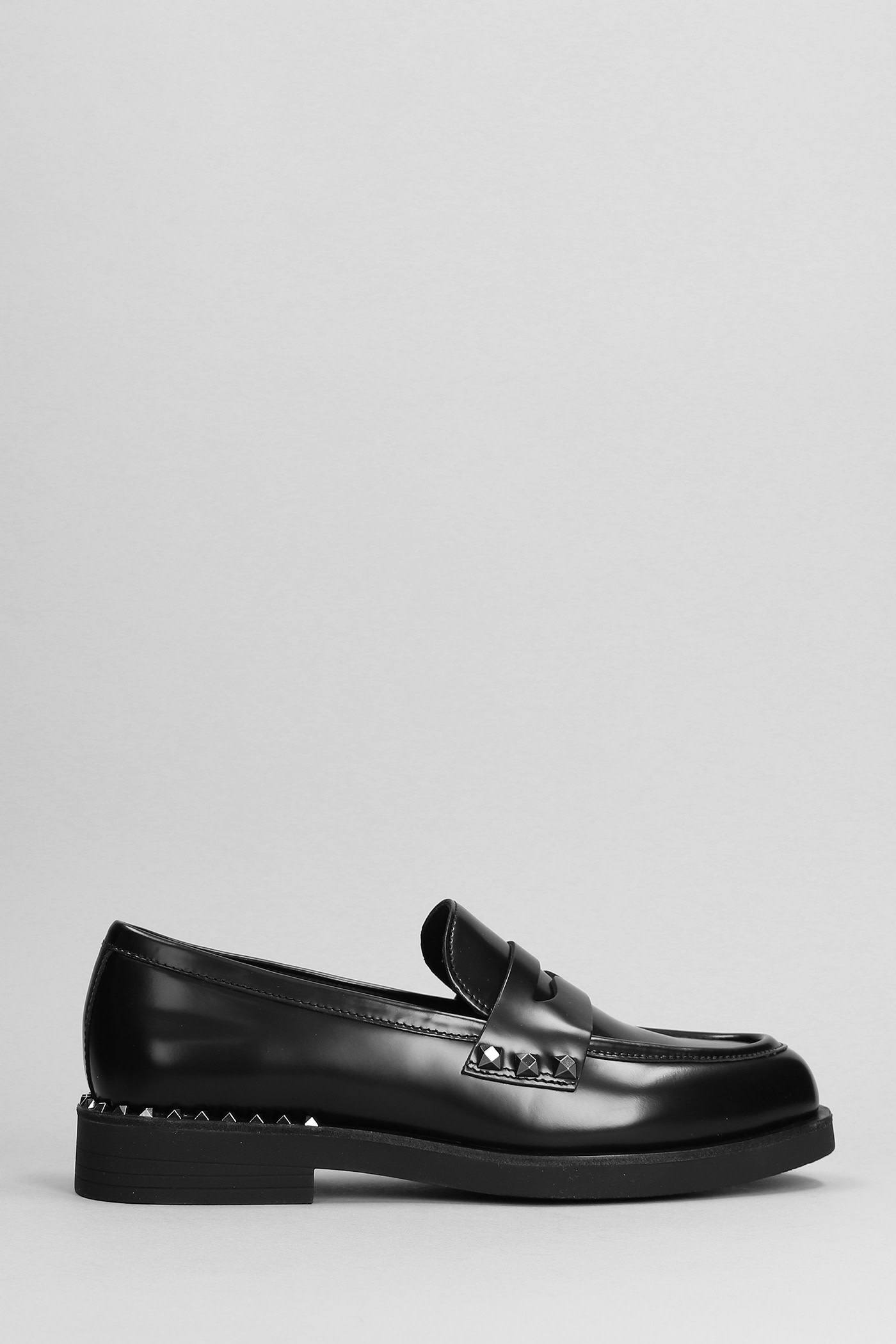 Ash Whisper Leather Loafers In Black