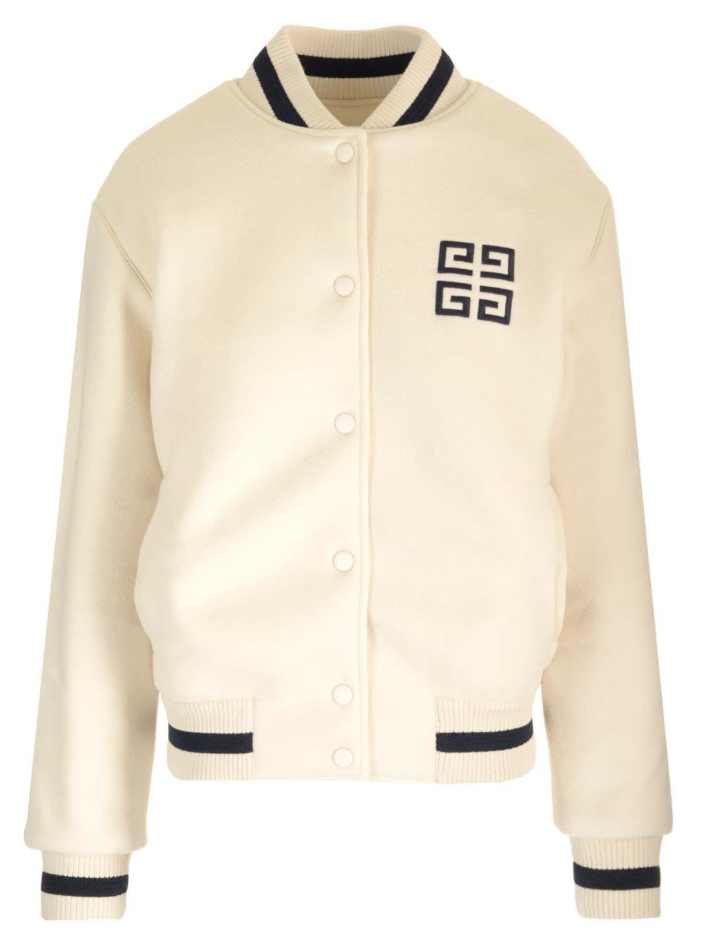 Shop Givenchy Varsity Bomber Jacket In White