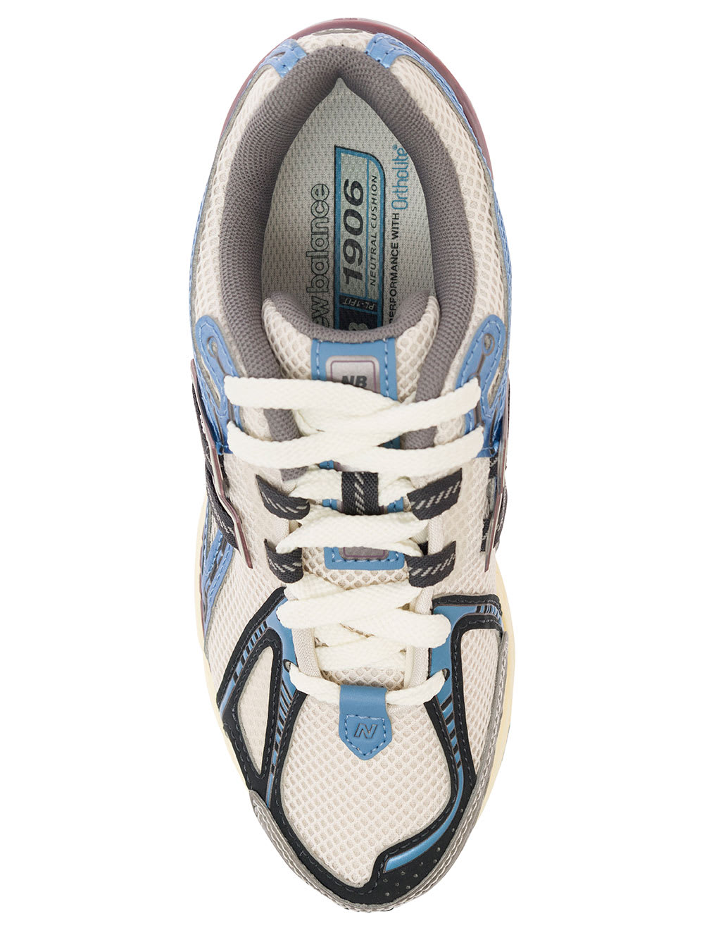 Shop New Balance 1906r Multicolor Low Top Sneakers With Logo Detail In Mix Of Techno Fabrics Woman In Blu