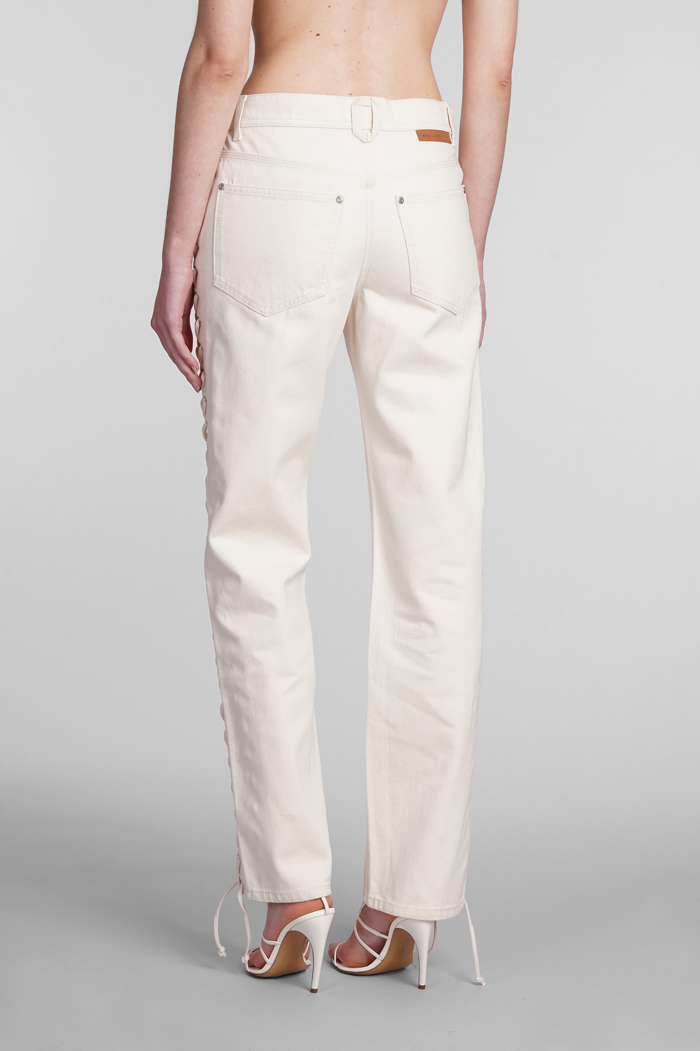 Shop Stella Mccartney Jeans In Beige Cotton