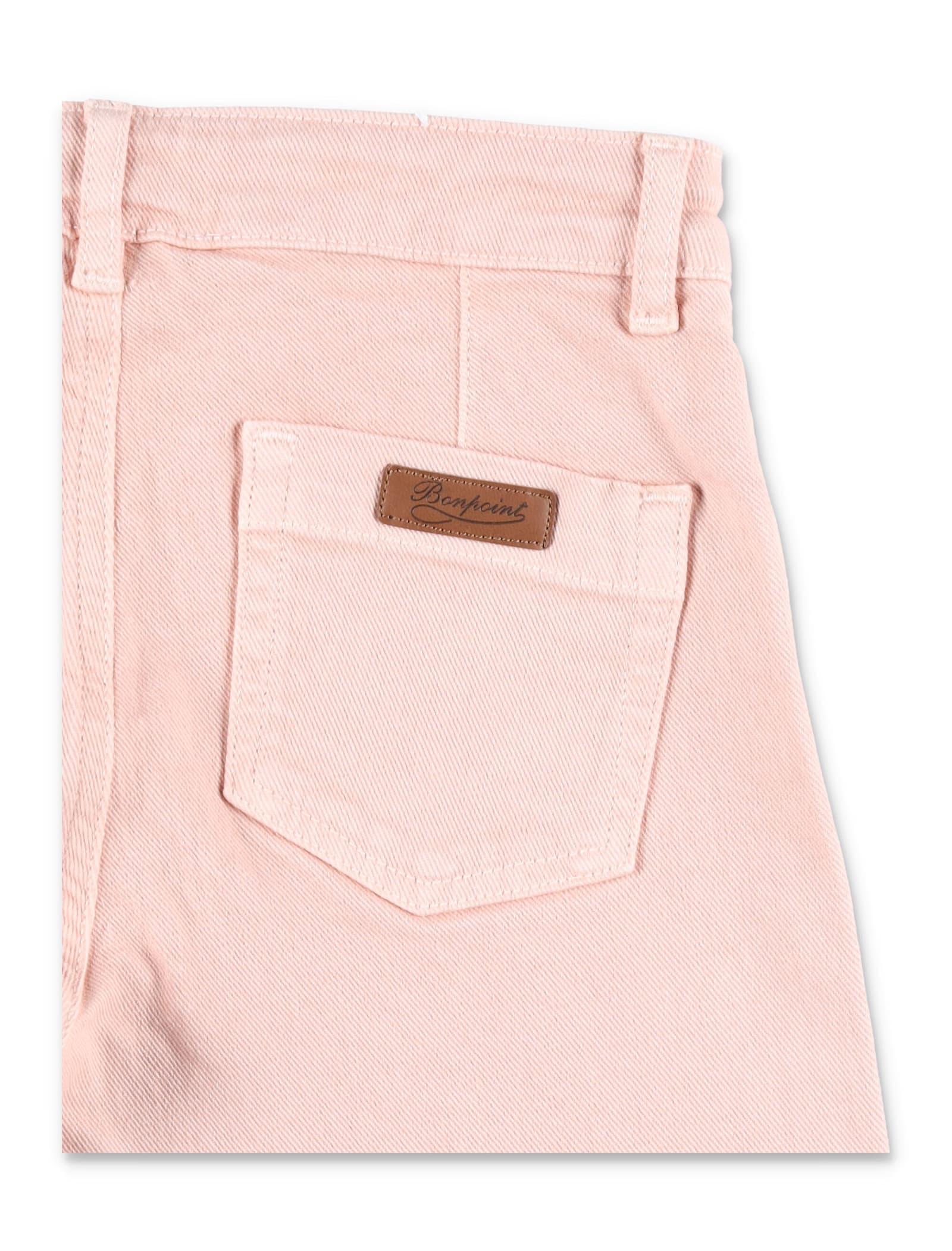 Bonpoint Gersande Girls Flared Jeans In Organic Cotton In Pink