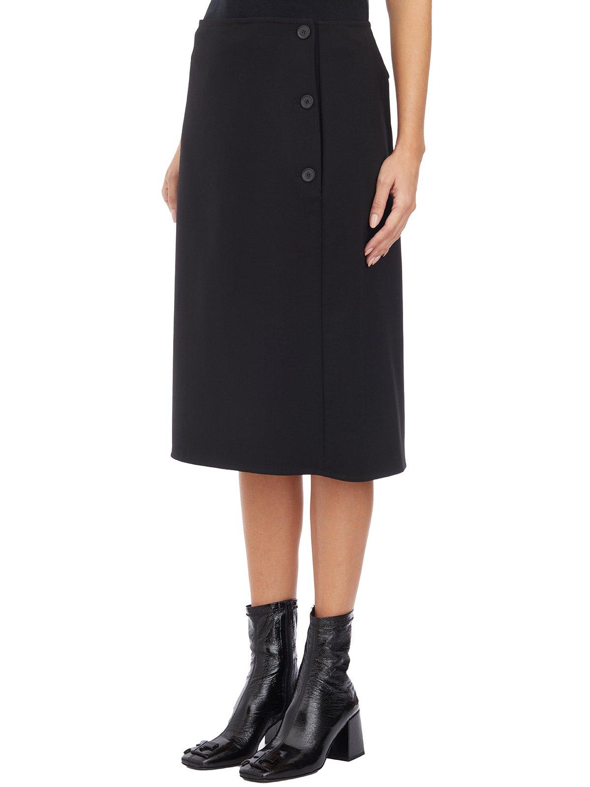 Shop Courrèges Oblique Tailored Midi Skirt Oblique Tailored Midi Skirt In Black