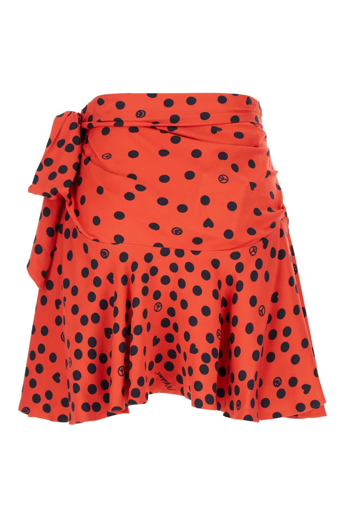 Moschino Printed Viscose Mini Skirt In Red