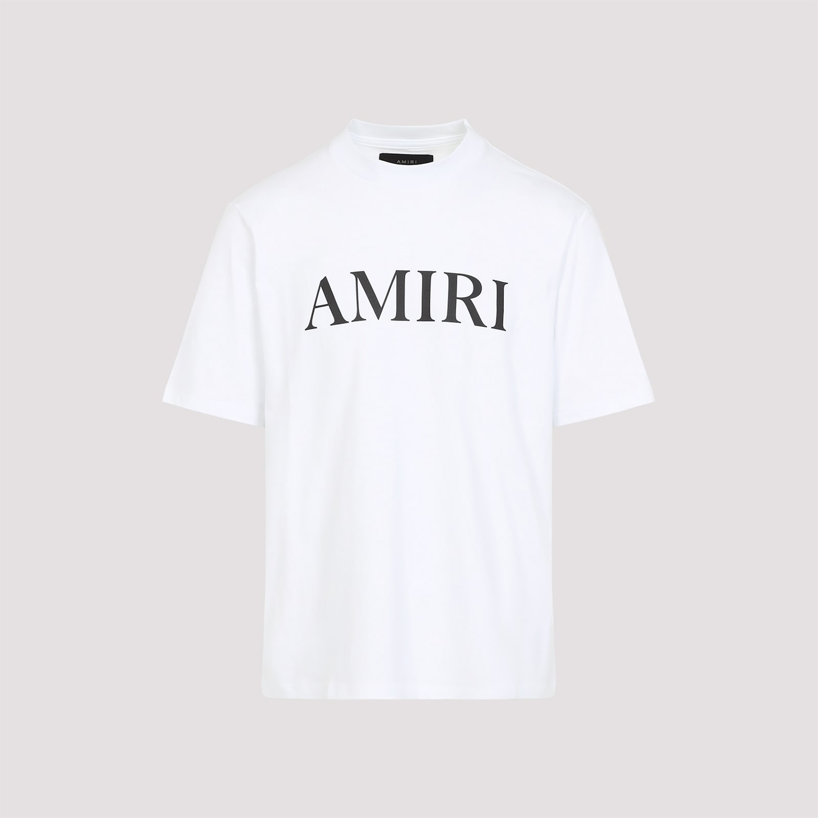 Amiri Cotton Crew Neck T-shirt With Contrasting Logo Detail In White