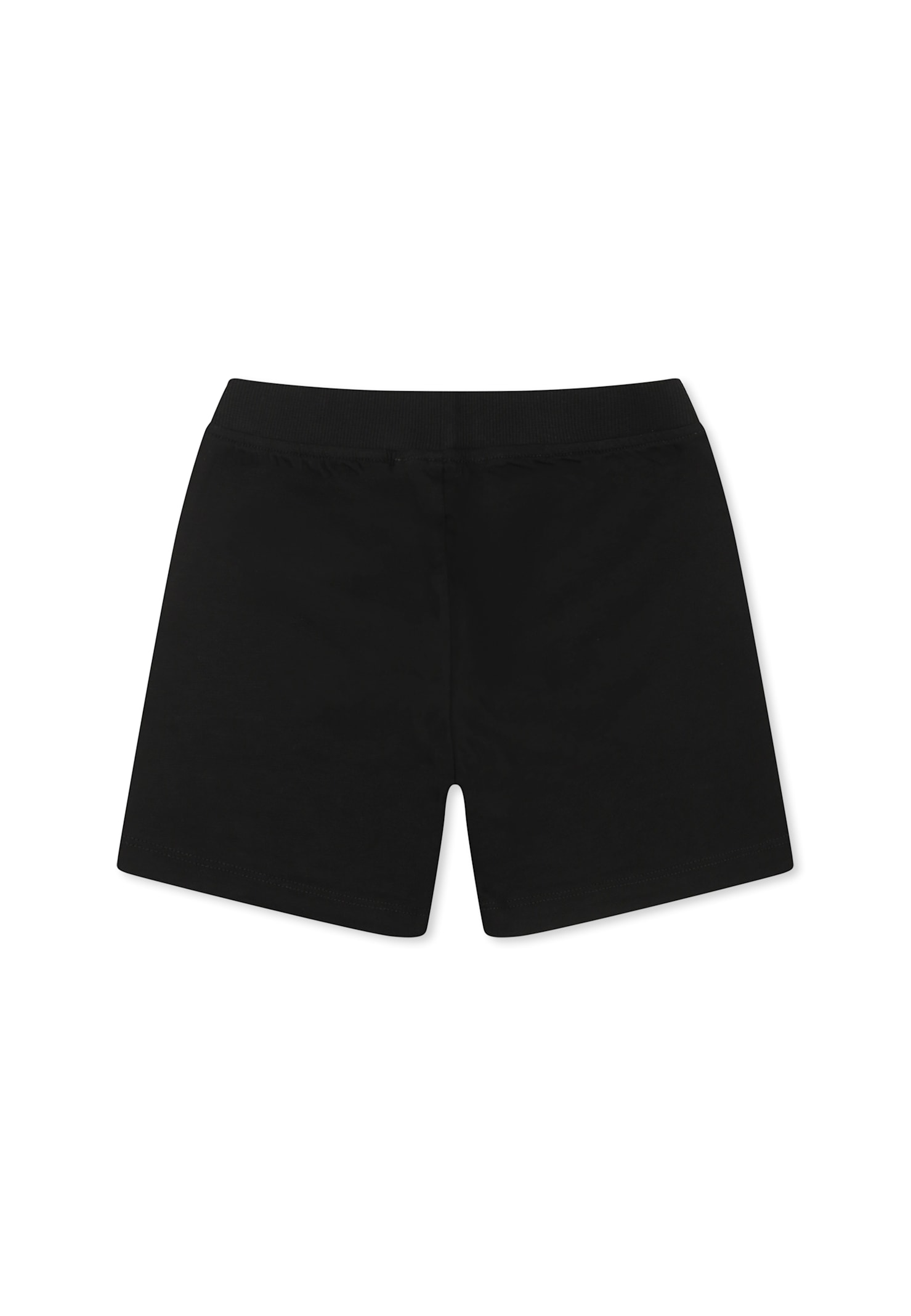 Moschino Logo Print Cotton Sweat Shorts In Black