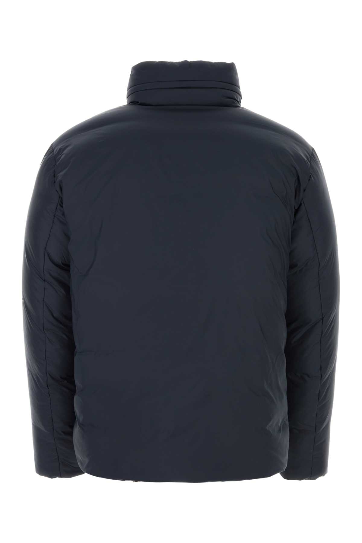 Fendi Midnight Blue Polyester Reversible Padded Jacket In Black