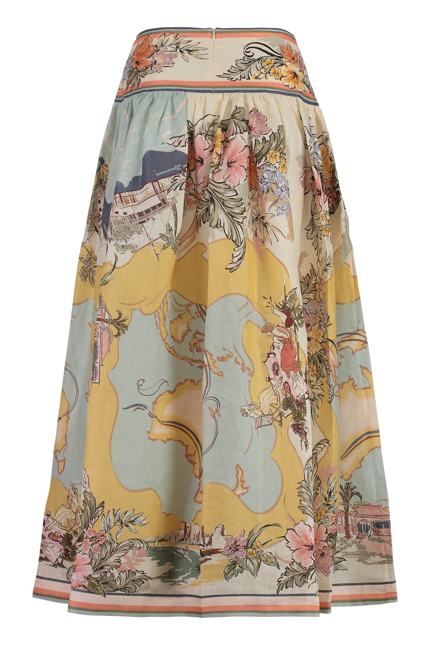 Shop Zimmermann Tallow Midi Skirt In Neutrals