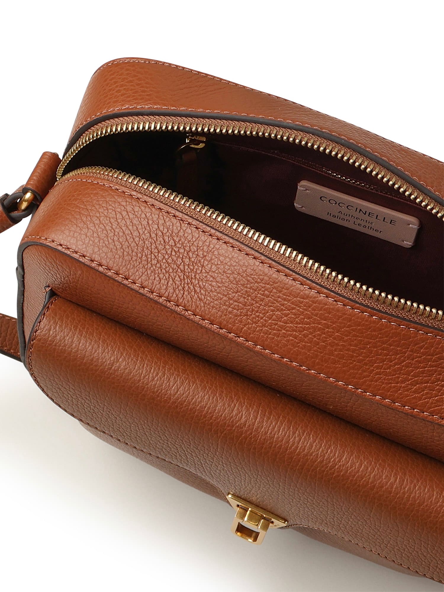 Coccinelle Beat Leather Bag In Brown